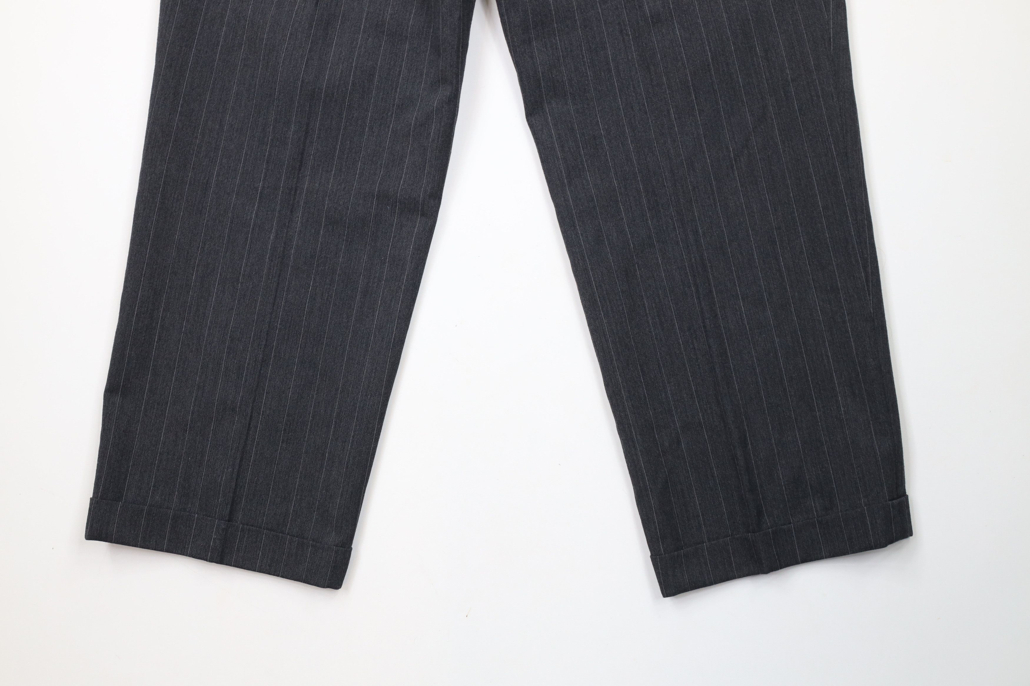 Vintage Vintage 90s Streetwear 2 Piece Striped Wool Suit Wedding Size 44R - 21 Thumbnail