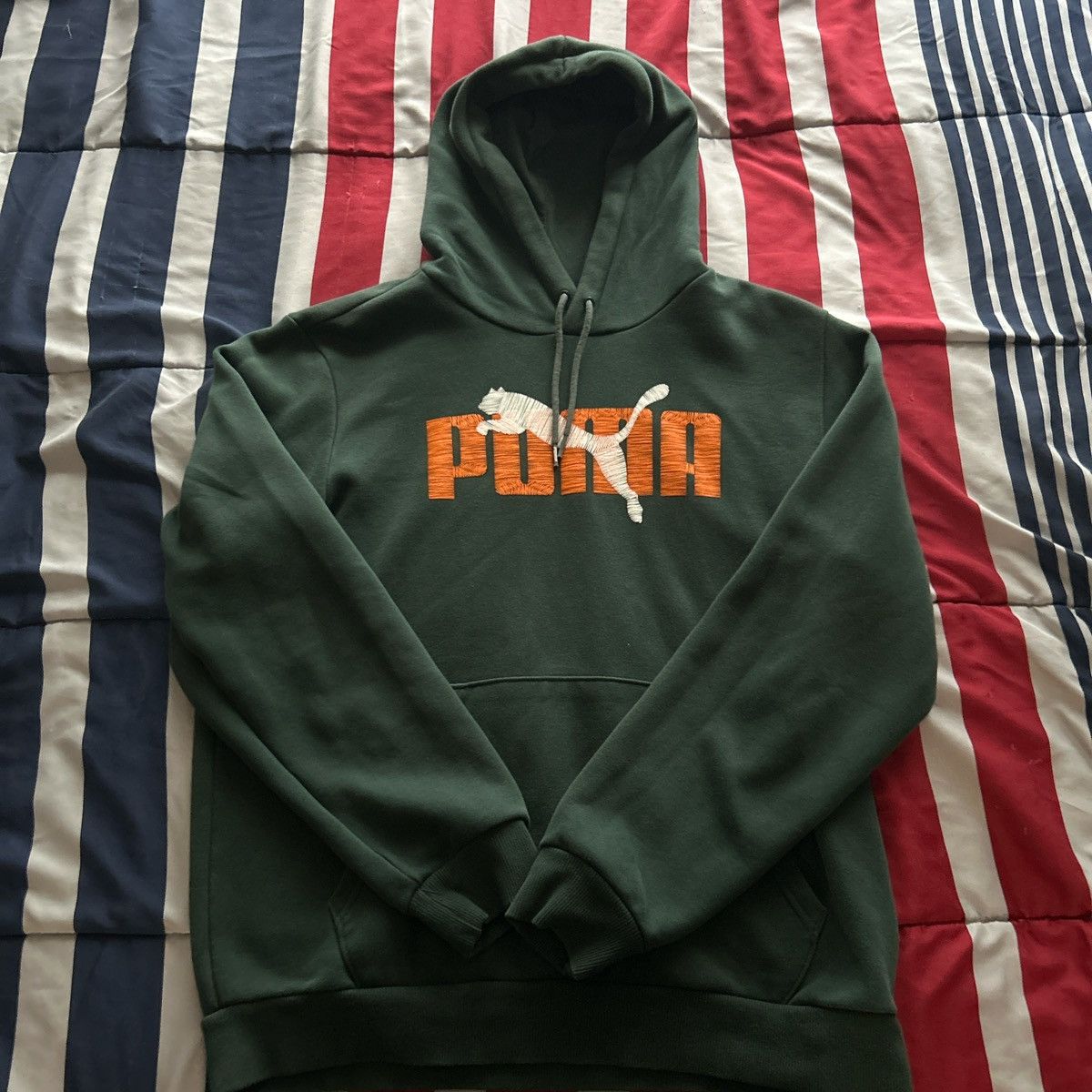 Puma Green and Orange Hoodie Size US XS / EU 42 / 0 - 1 Thumbnail
