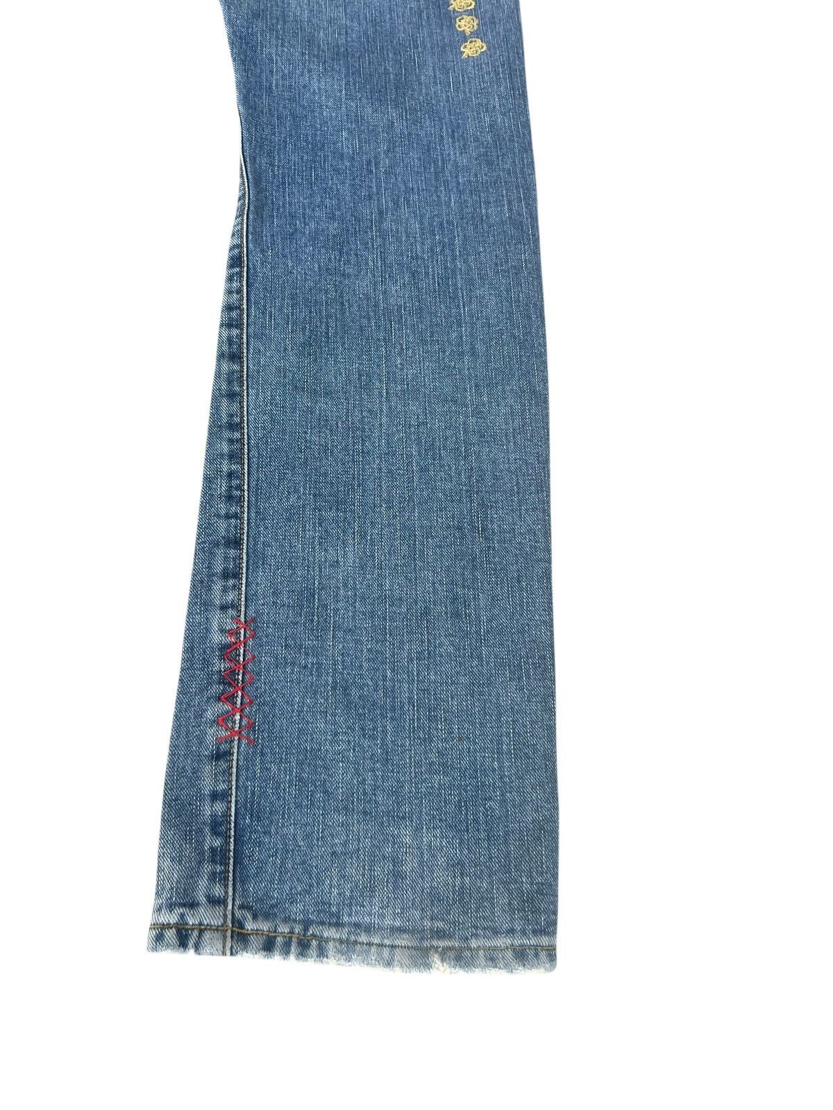 Lee Lee X TMT Japan Distress Embroidery Denim Selvedge Jeans Size US 29 - 19 Thumbnail