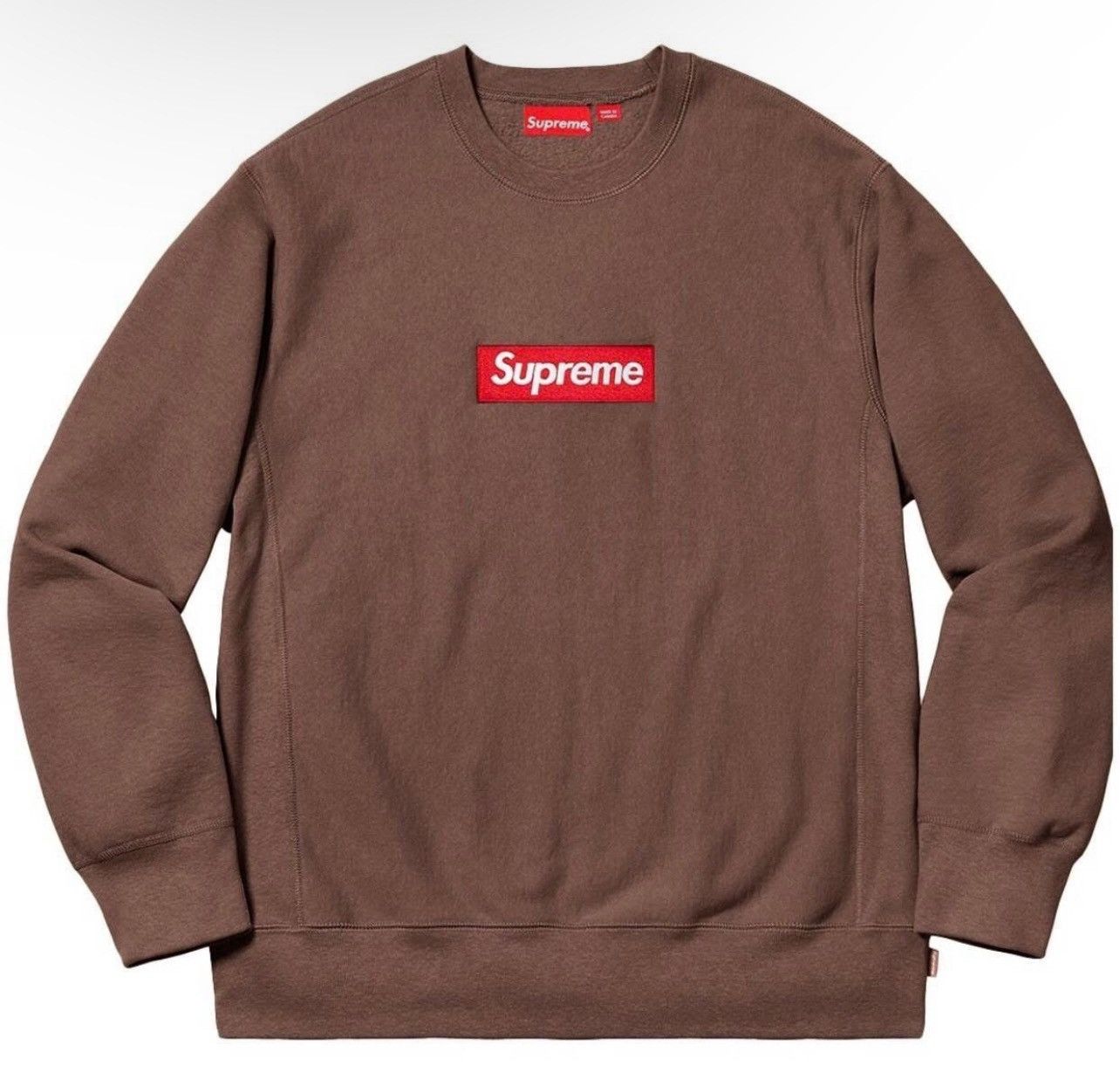 image of Supreme Box Logo Crewneck in Brown, Men's (Size Medium)