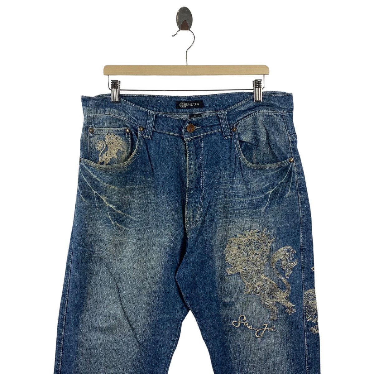 Sean John × Vintage Vintage SEAN JOHN dragon embroidery sukajan design jeans Size US 34 / EU 50 - 2 Thumbnail