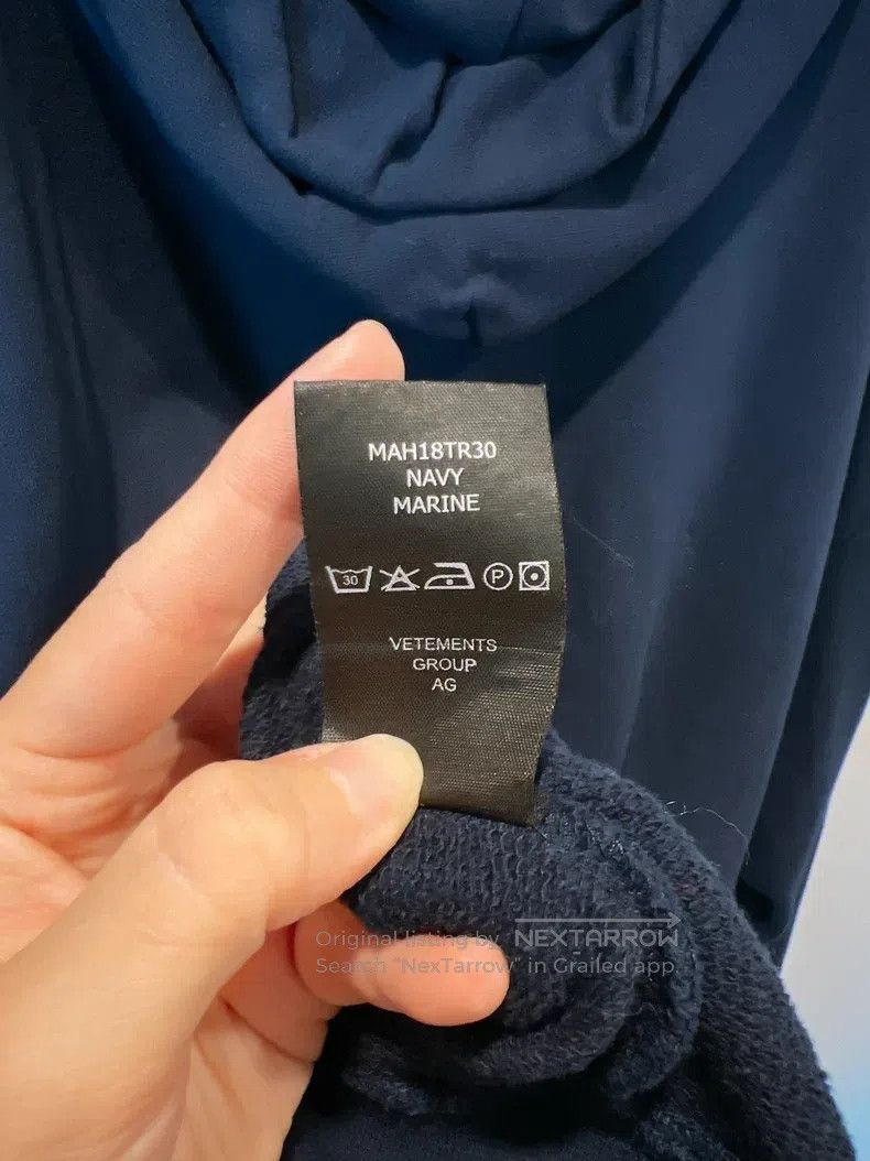 Vetements Vetements Flag Letter Embroidered Deep Blue Hoodie Size US S / EU 44-46 / 1 - 9 Thumbnail