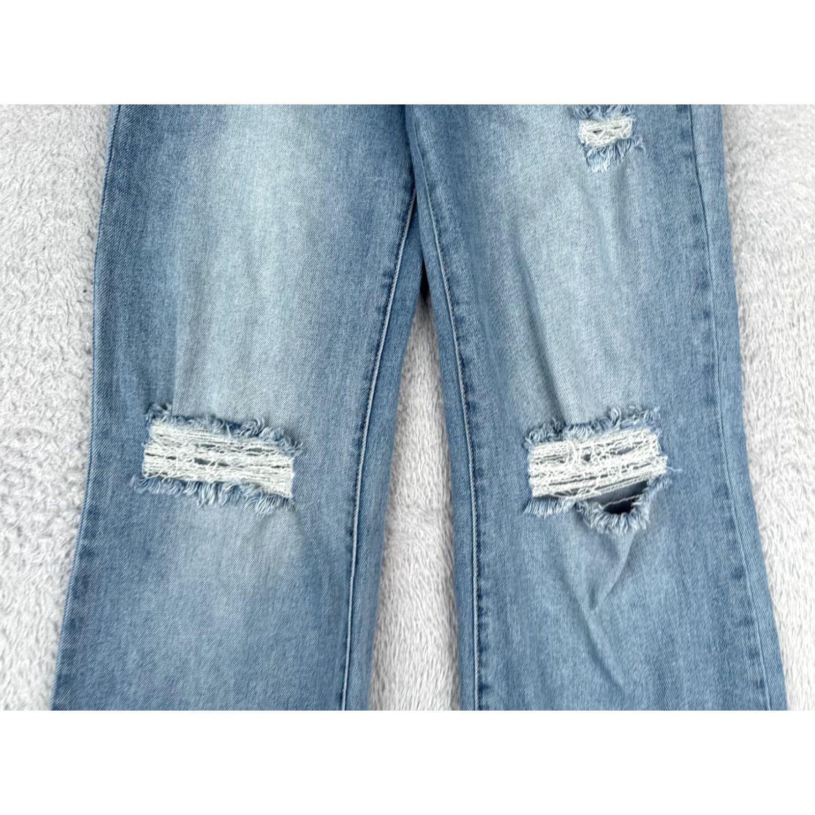 Vintage Grey Bandit Jeans Juniors 5 Blue Denim Flared Distressed Cotton Blend 26x31 Jeans Women 27 in Inseam 31 in Medium Wash Denim? Size 27" / US 4 / IT 40 - 3 Thumbnail