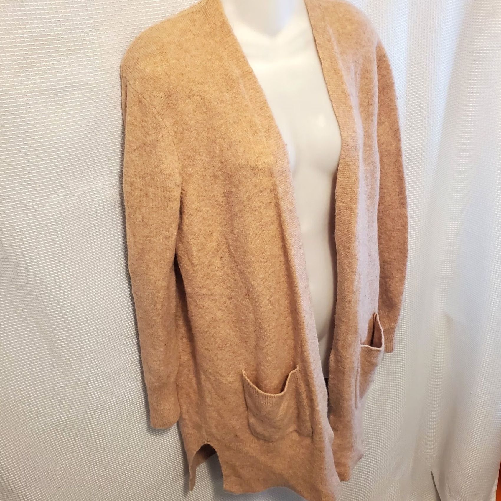 Madewell Madewell Alpaca Merino Wool Blend Womens XS Beige Long Open Cardigan Lightweight Size XS / US 0-2 / IT 36-38 - 3 Thumbnail
