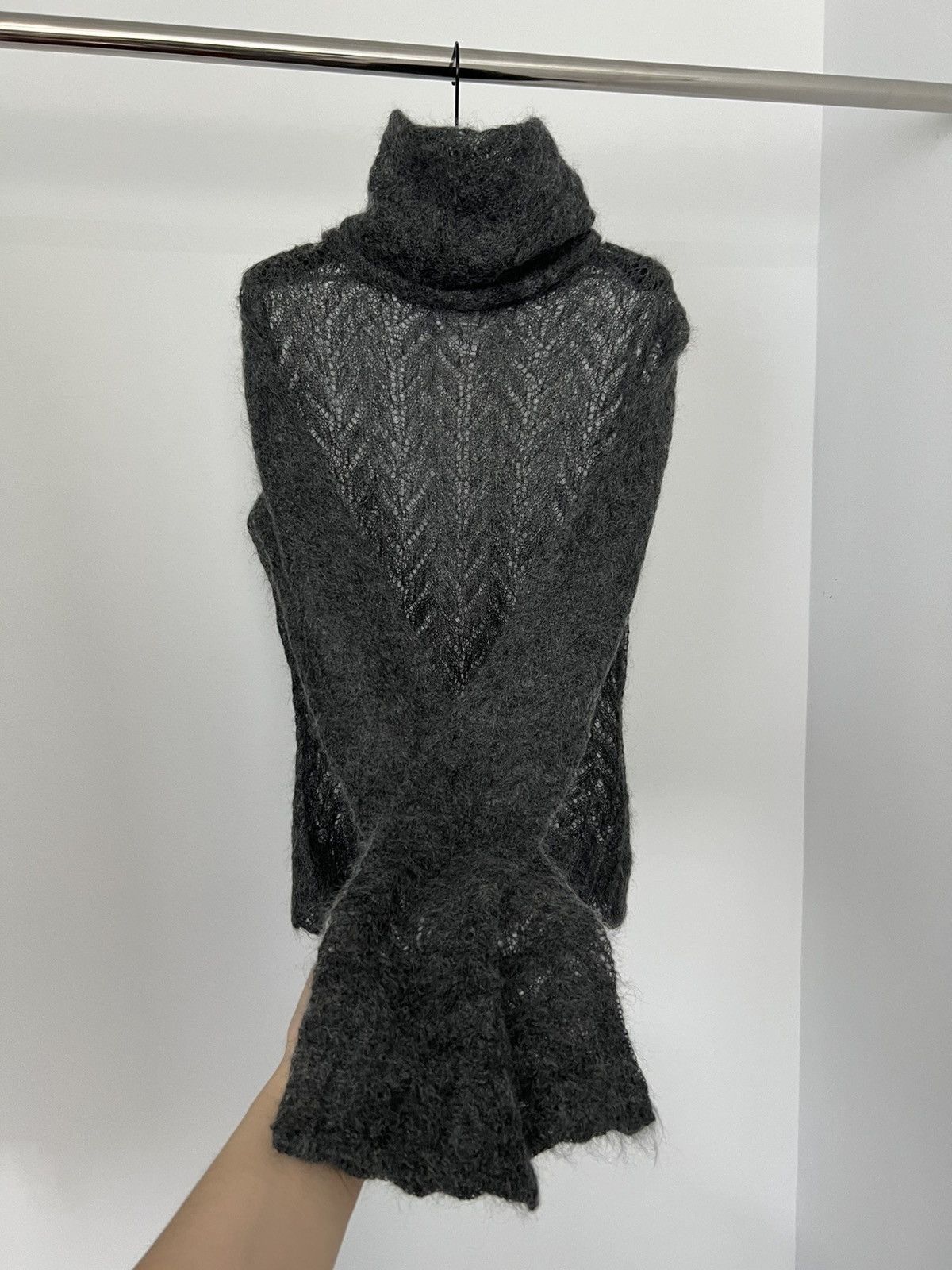 image of Christian Dior By John Galliano Aw1998 Gray Mohair Knit Top in Grey, Women's (Size Medium)