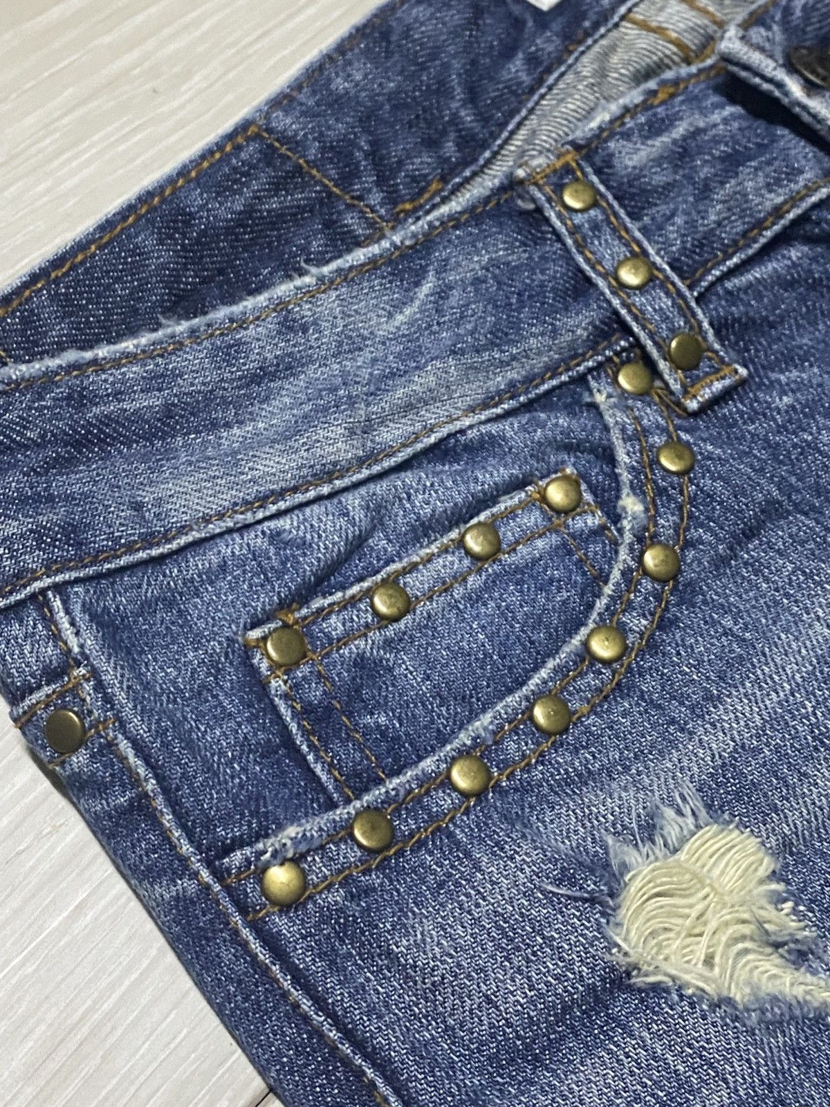 Tornado Mart Woman Layla Jean & Co Studded Y2K Flare Denim Size US 27 - 10 Thumbnail