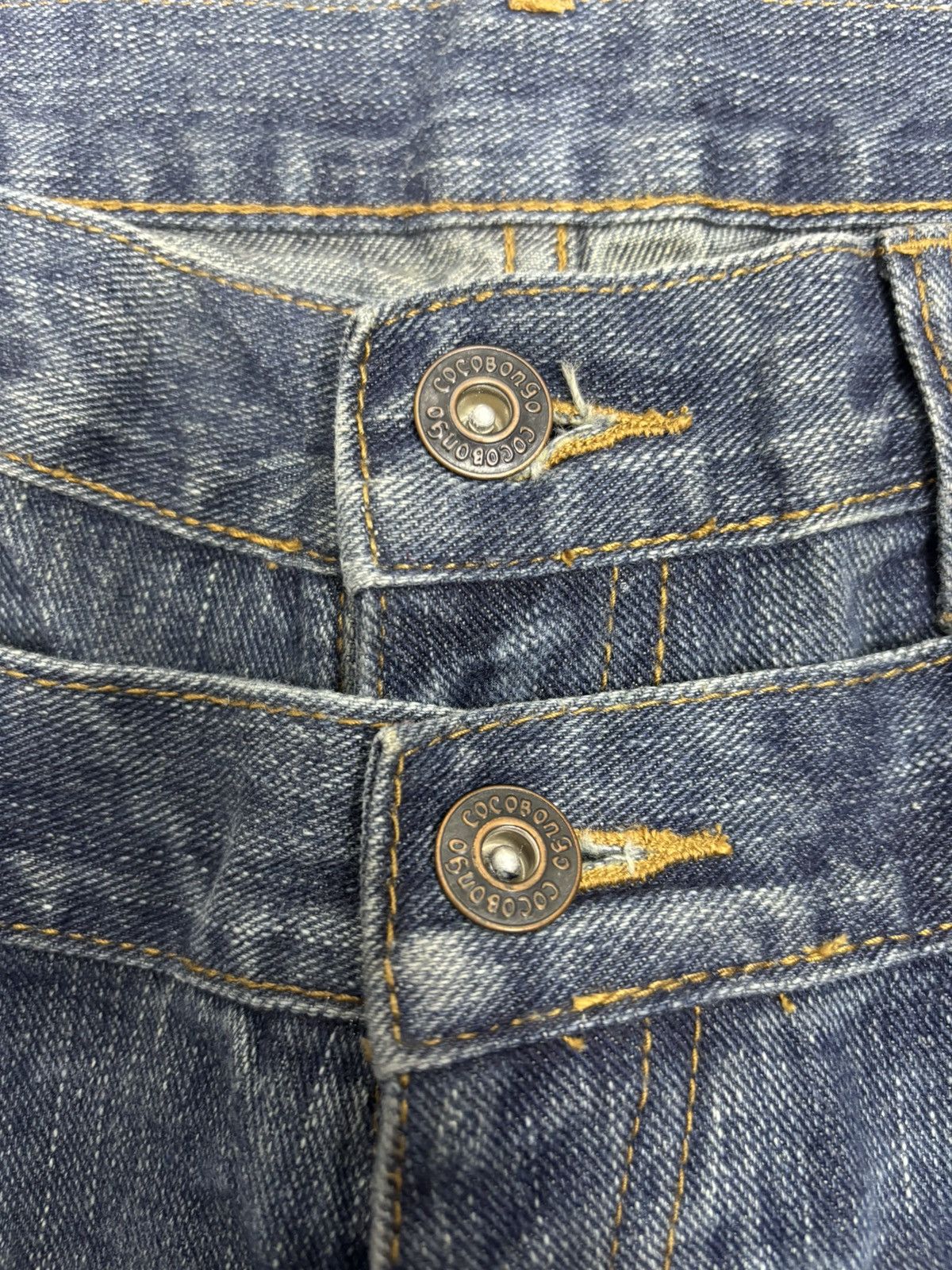 If Six Was Nine × Japanese Brand × Le Grande Bleu (L.G.B.) Cocobongo Tokyo Double Waist Flared Jeans Distressed Denim Size US 29 - 13 Thumbnail