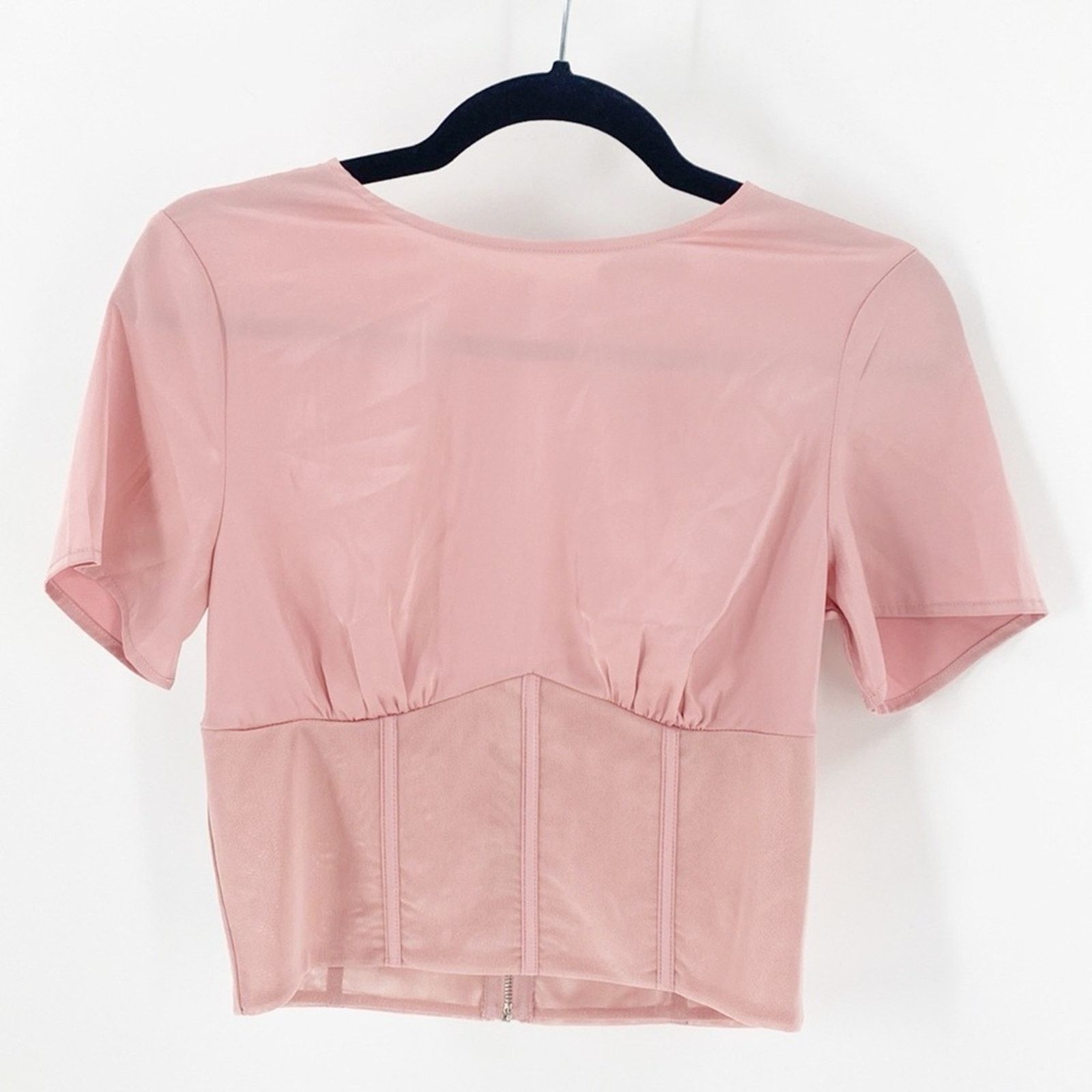 Other ShineStar pink cropped bendable boning sheer coquette top Size S / US 4 / IT 40 - 1 Thumbnail