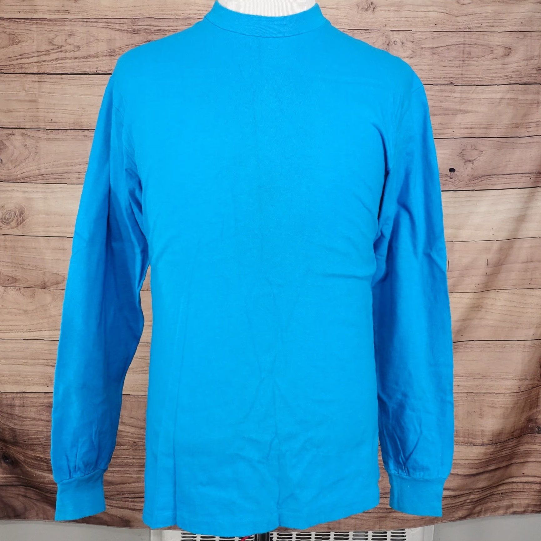 Hanes VINTAGE Hanes Beefy-T Shirt Men Large Blue 90s Long Sleeve Cotton Made in USA Size US L / EU 52-54 / 3 - 3 Thumbnail