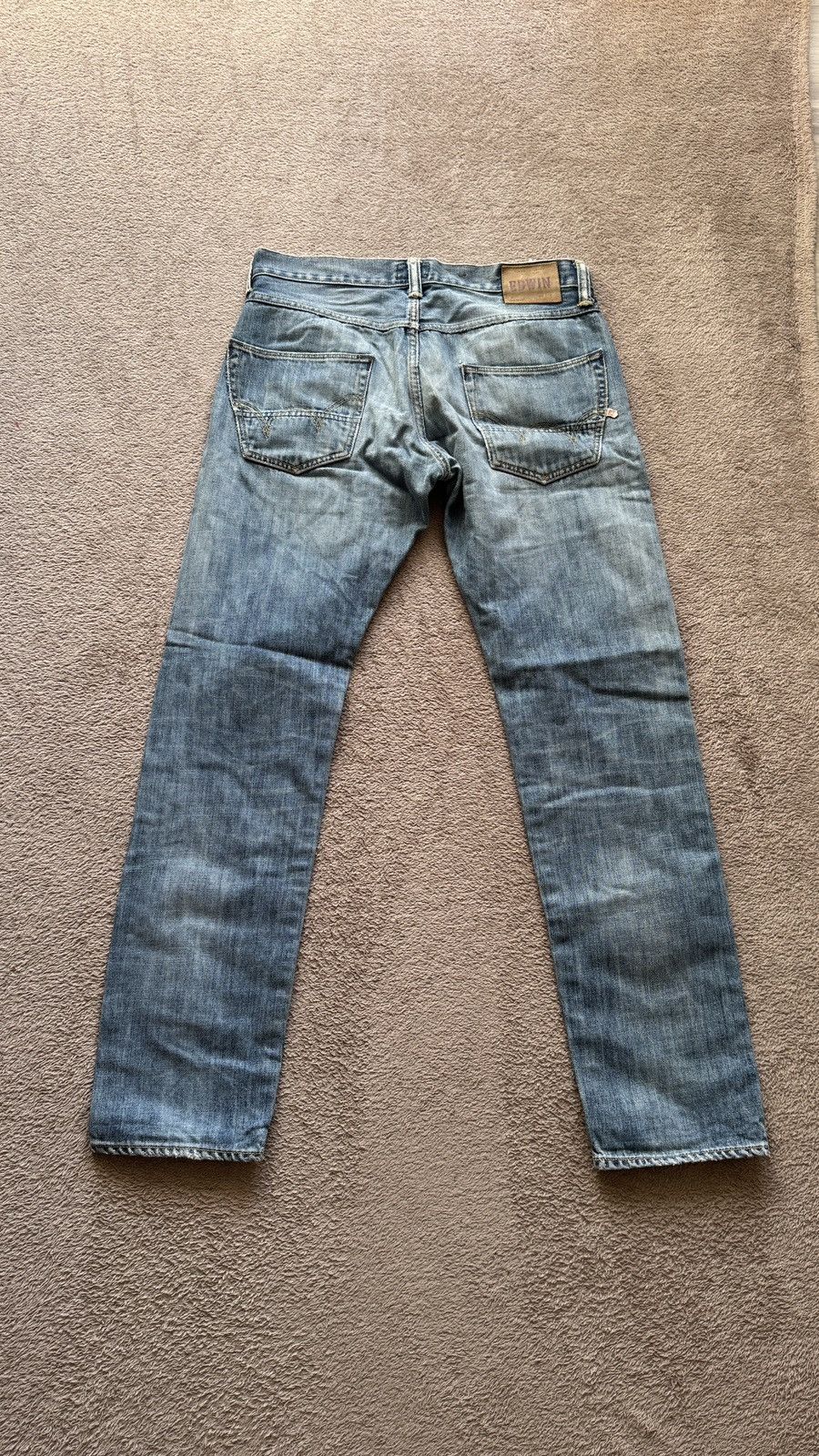 Japanese Brand Helmut Lang Vibe Edwin Jeans Faded Mudwash Ripped Denim Size US 31 - 4 Thumbnail