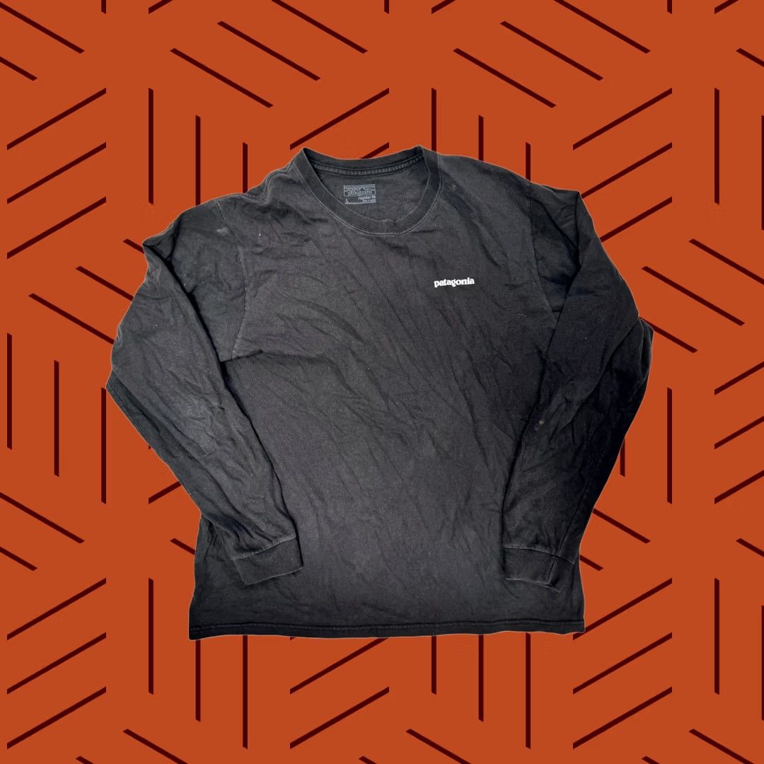 Patagonia Patagonia Mens Long Sleeve Shirt Black L Regular Fit Organic Cotton Graphic Worn Wear Size US L / EU 52-54 / 3 - 1 Thumbnail
