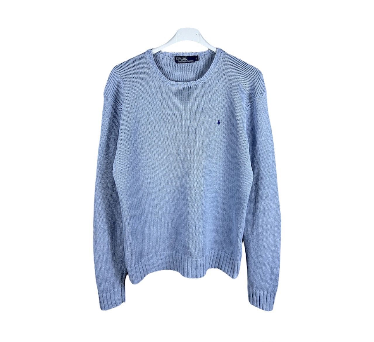 Polo Ralph Lauren Vintage Polo by Ralph Lauren baby blue linen knitted sweater Size US L / EU 52-54 / 3 - 1 Thumbnail
