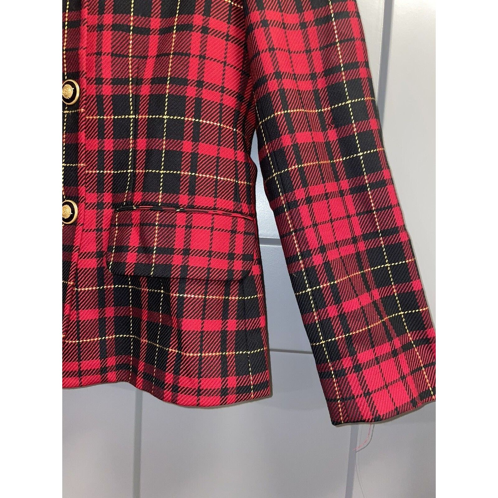 JH Collectibles VTG JH Collectibles Plaid Wool Blend Velvet Collar Button Size M / US 6-8 / IT 42-44 - 4 Thumbnail