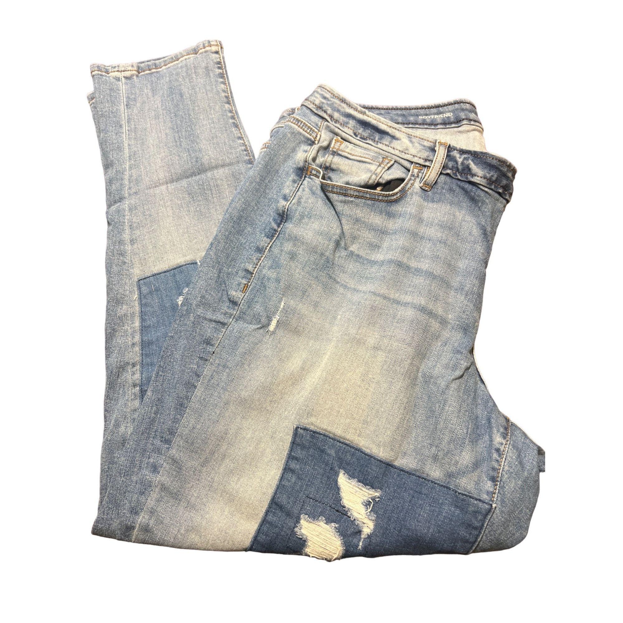 Other Lane Bryant Boyfriend Distressed Patchwork Jeans Light Wash Size 42" / US 20 - 5 Thumbnail