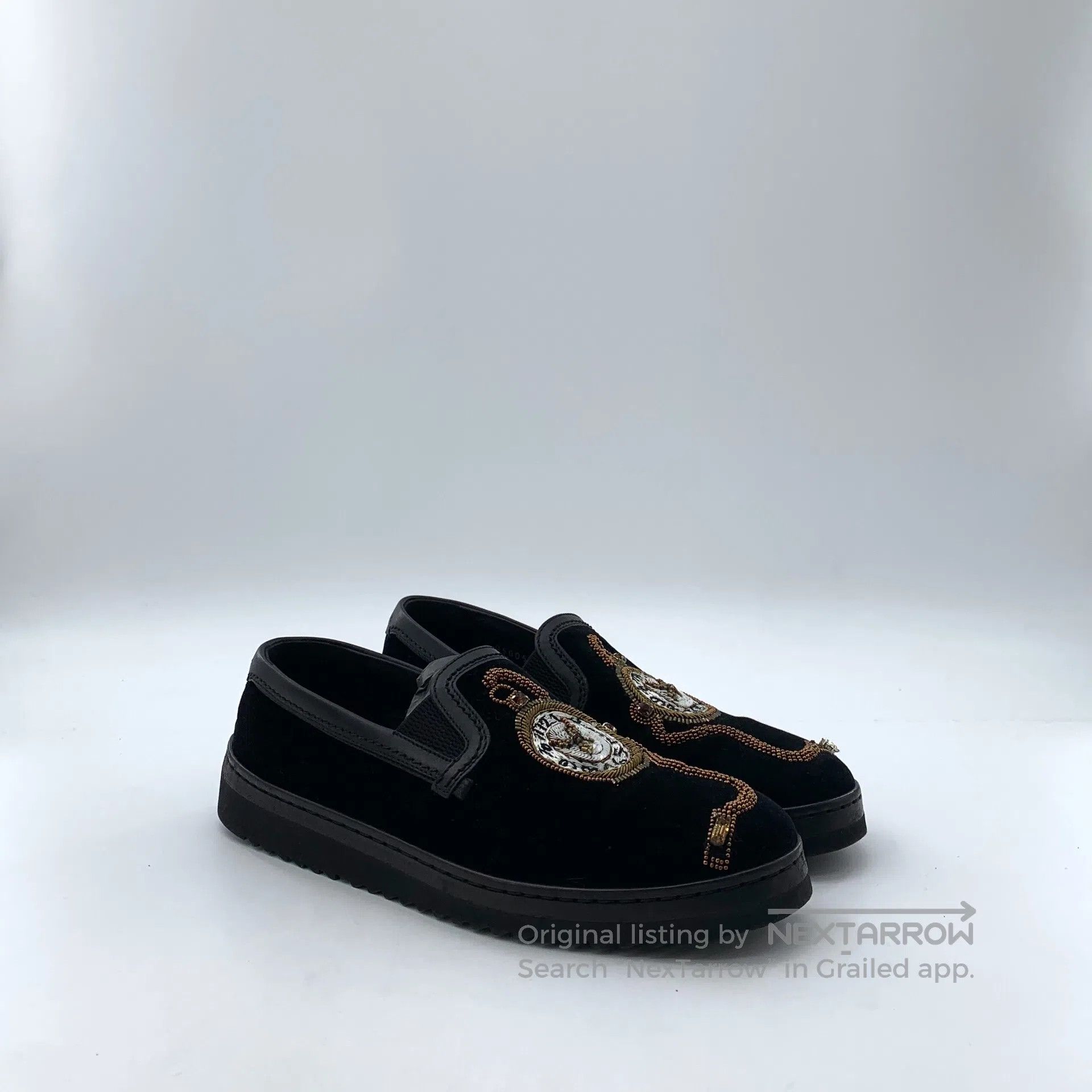 Dolce & Gabbana Dolce Gabbana Black logo stud bead sequin design casual fl Size US 6 / EU 39 - 2 Thumbnail