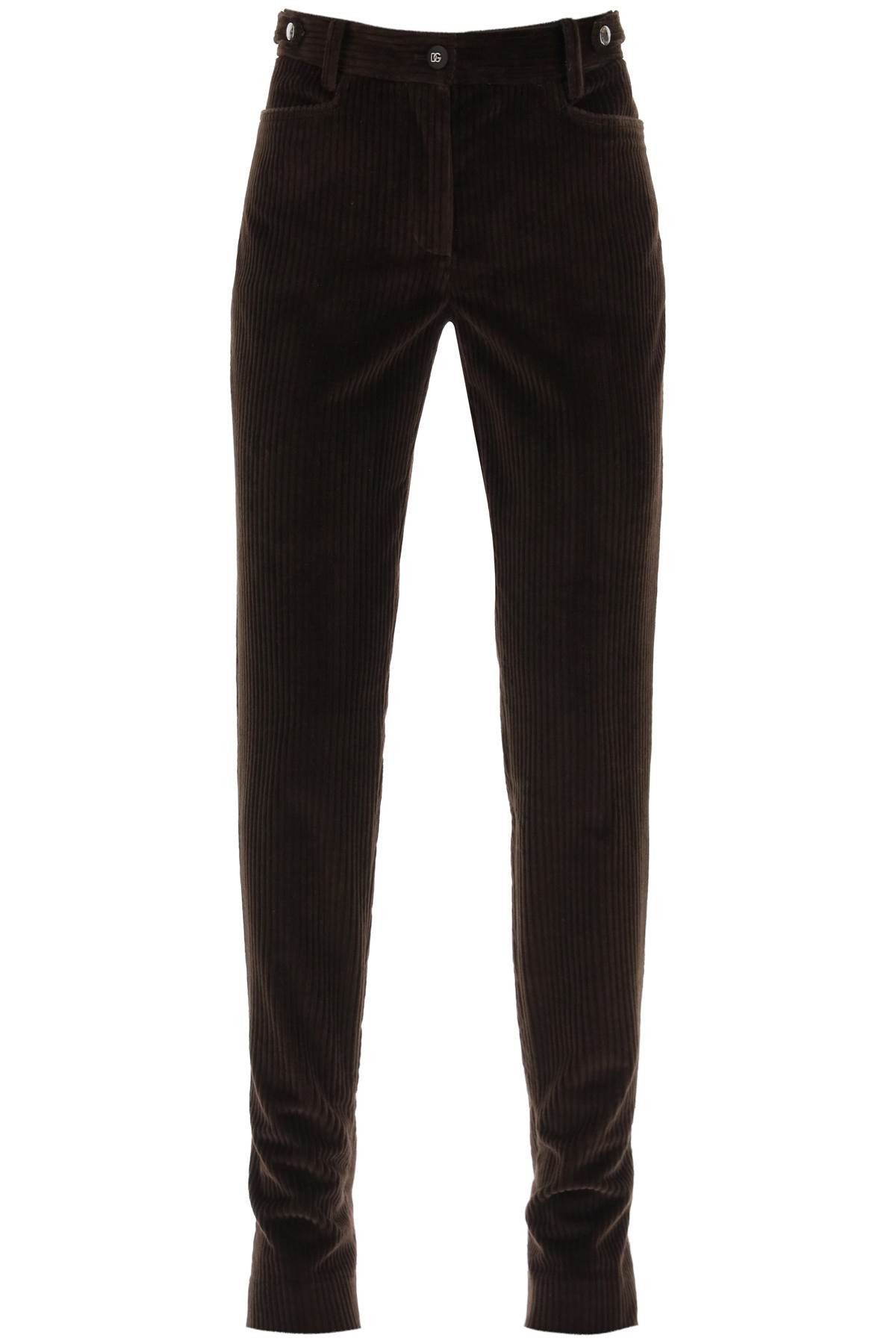 image of Dolce Gabbana Bell-Bottom Corduroy Pants Size Eu 42 For Women in Brown