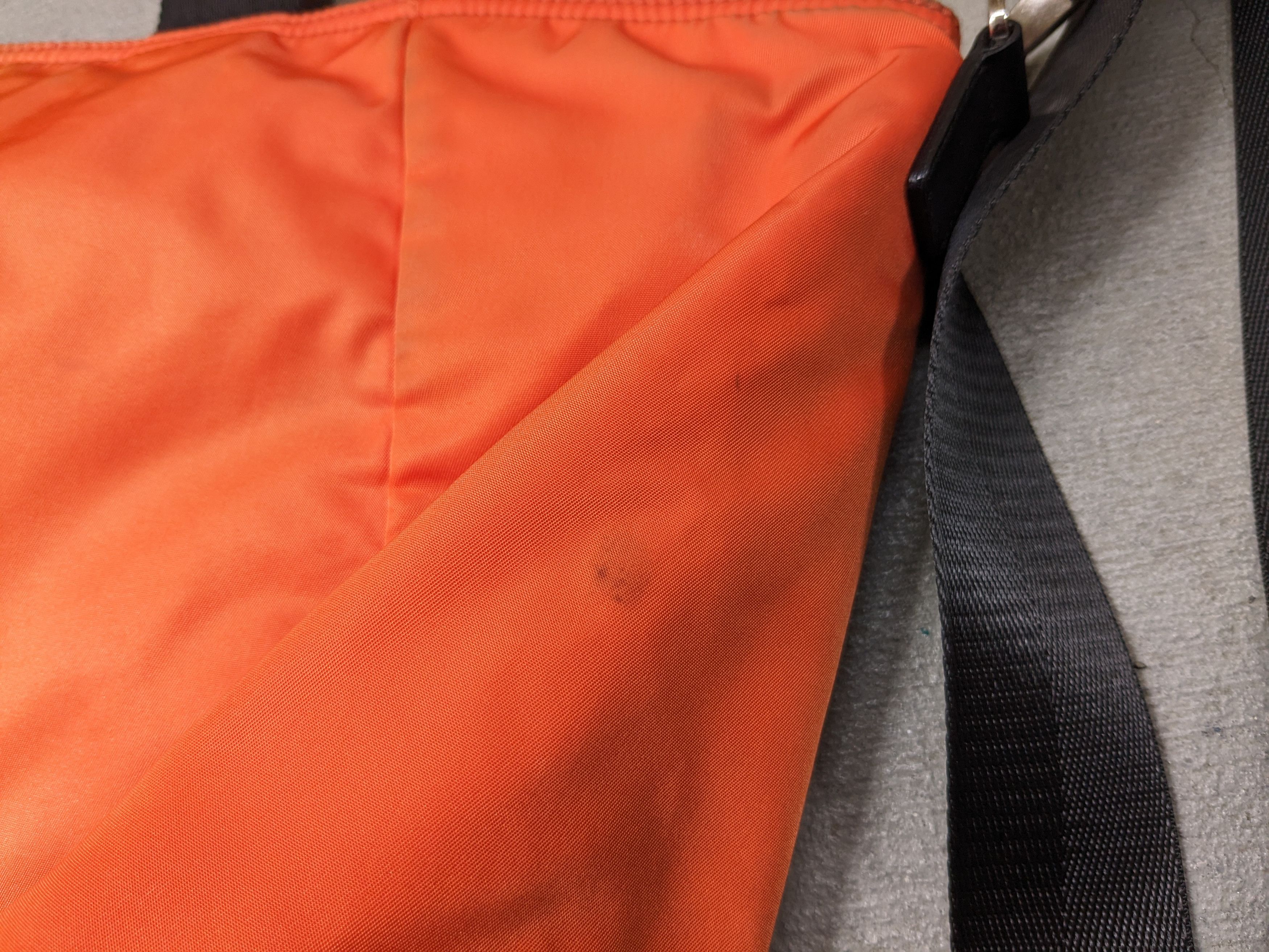 Prada Prada Bag Tote Purse Orange Nylon Black 2Way Shoulder Size ONE SIZE - 16 Thumbnail