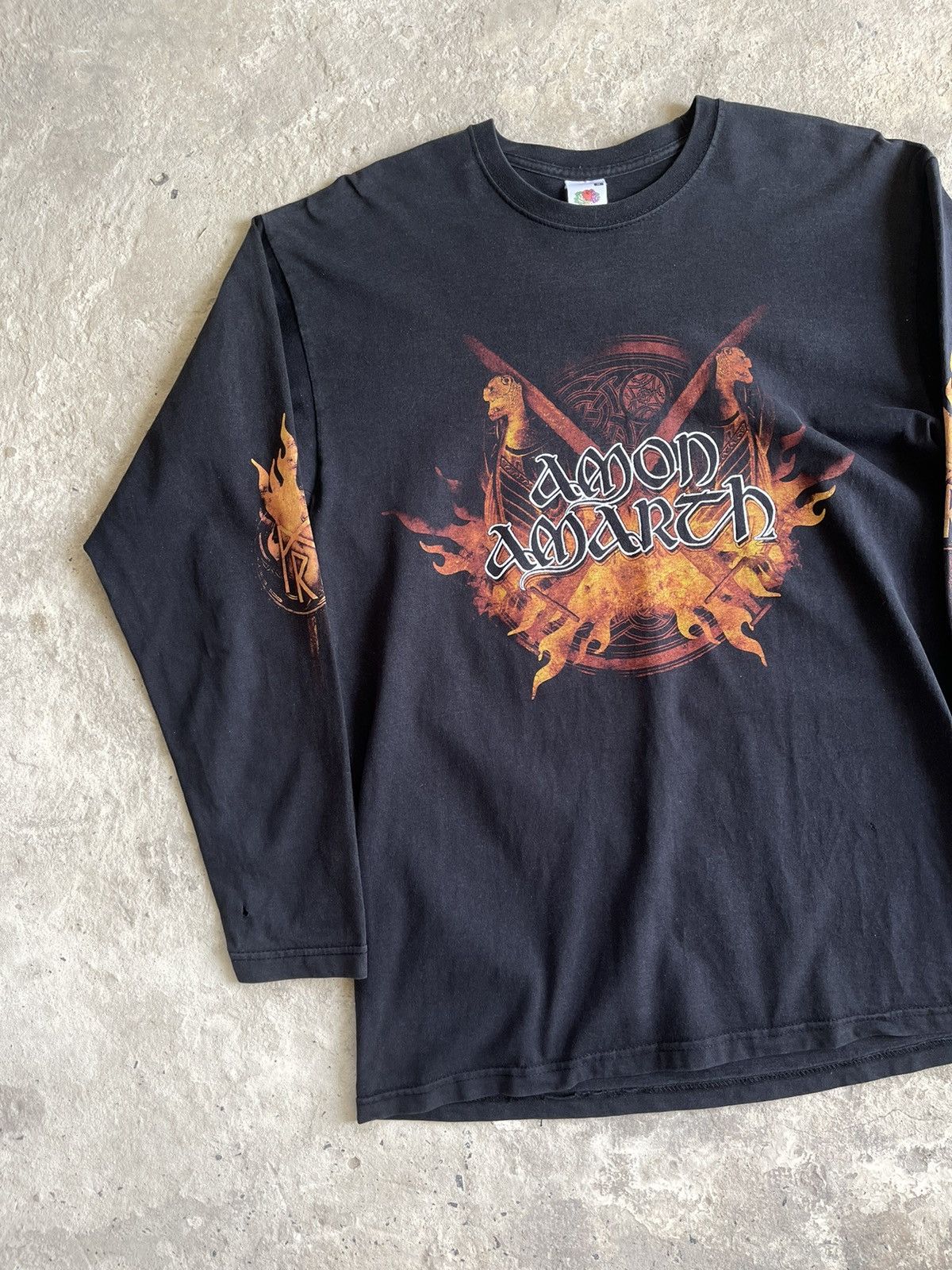 Band Tees Amon Amarth Flames Logo Vintage Rock Metal Long Sleeve Shirt Size US M / EU 48-50 / 2 - 5 Thumbnail