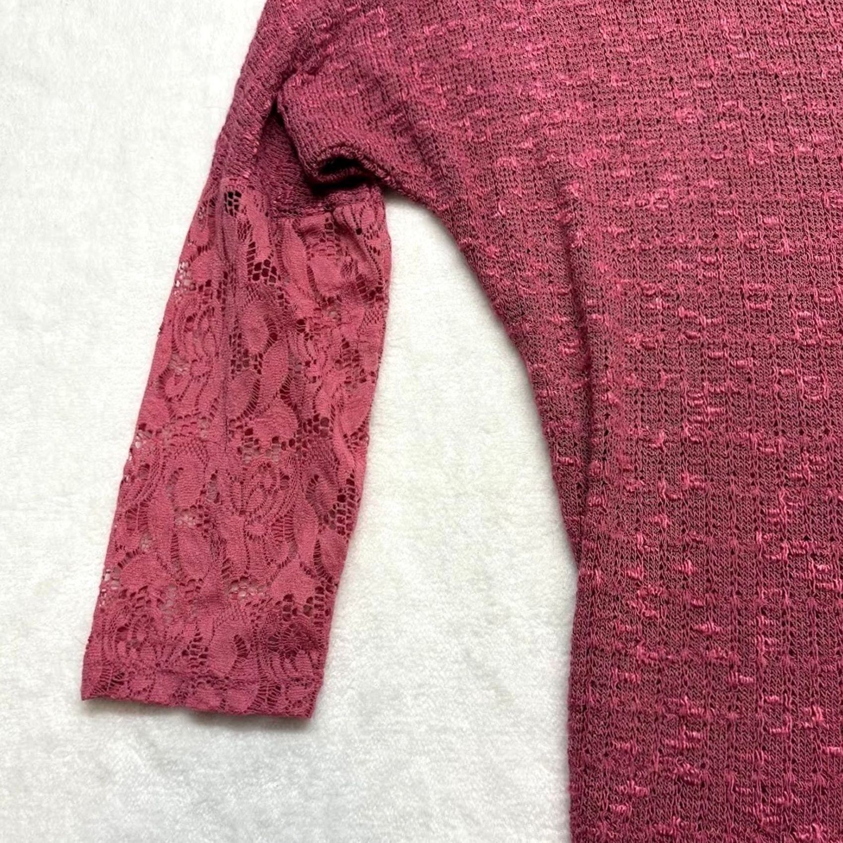 Vintage Gypsies & Moondust Pink Knit Long Sleeve Sweater - Size L Size L / US 10 / IT 46 - 3 Thumbnail