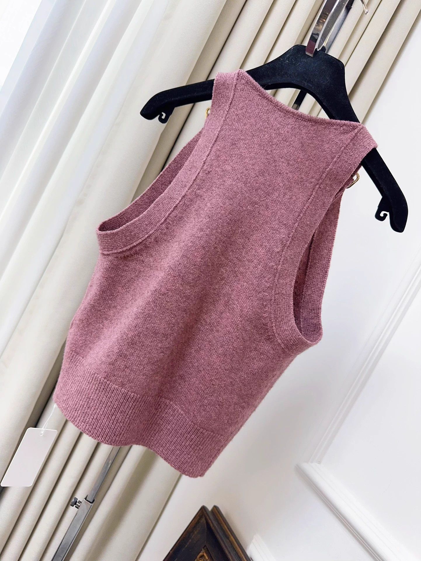 Chanel Chanel 25A blush pink V-neck crystal tie vest 36 Size XS / US 0-2 / IT 36-38 - 2 Thumbnail