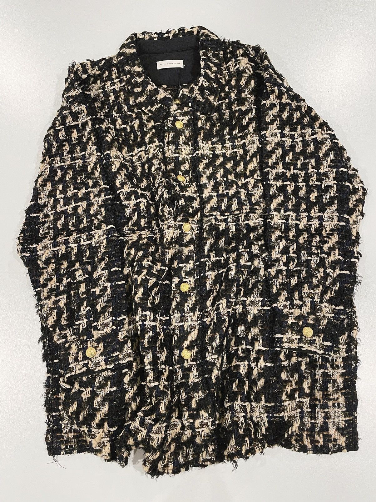 Faith Connexion Faith Connexion multicolor black-beige tweed oversized shirt Size US S / EU 44-46 / 1 - 1 Thumbnail