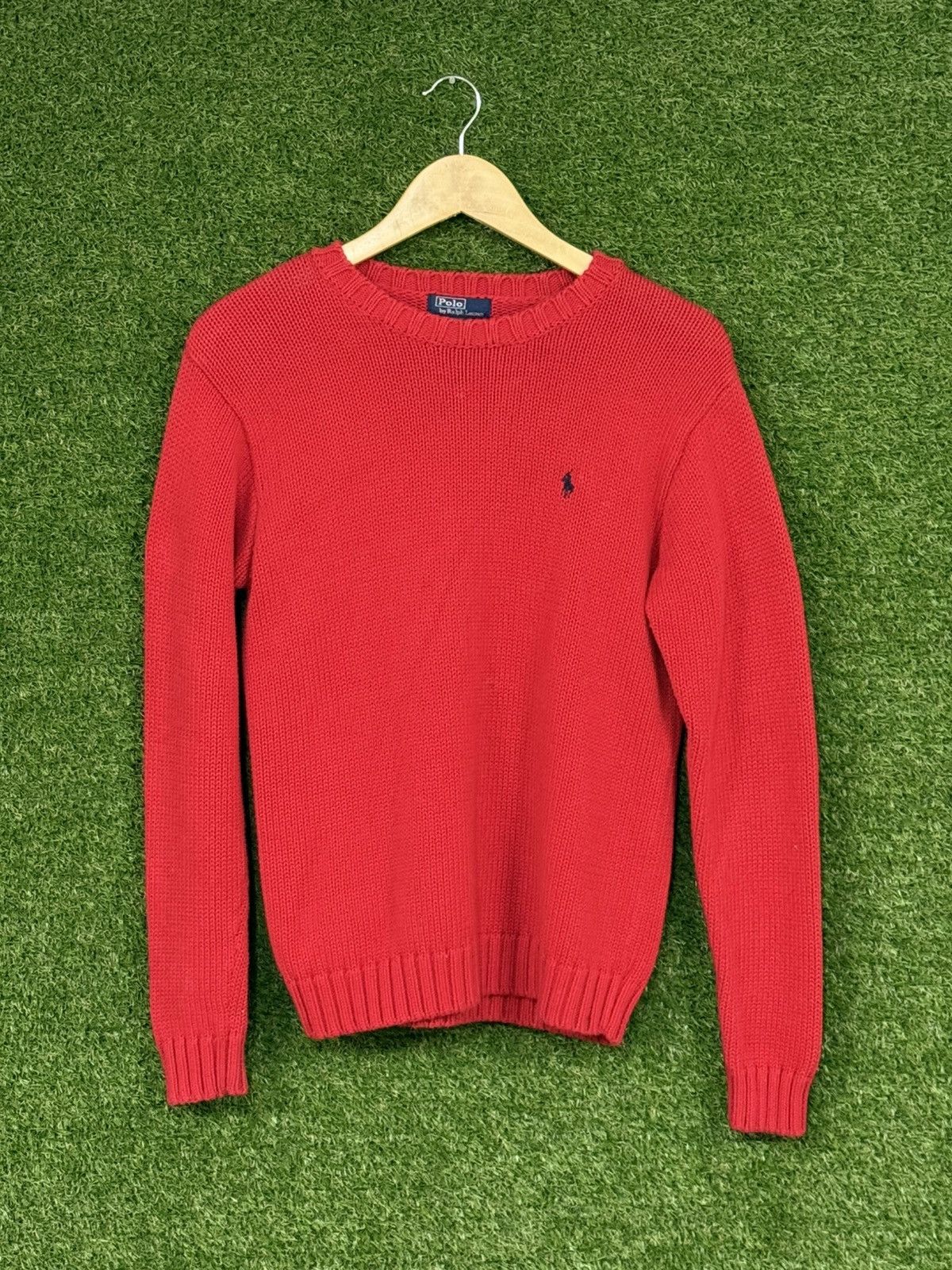Polo Ralph Lauren RARE Made in Japan Polo Ralph Lauren Red Knit Cable Sweater Size US L / EU 52-54 / 3 - 1 Thumbnail