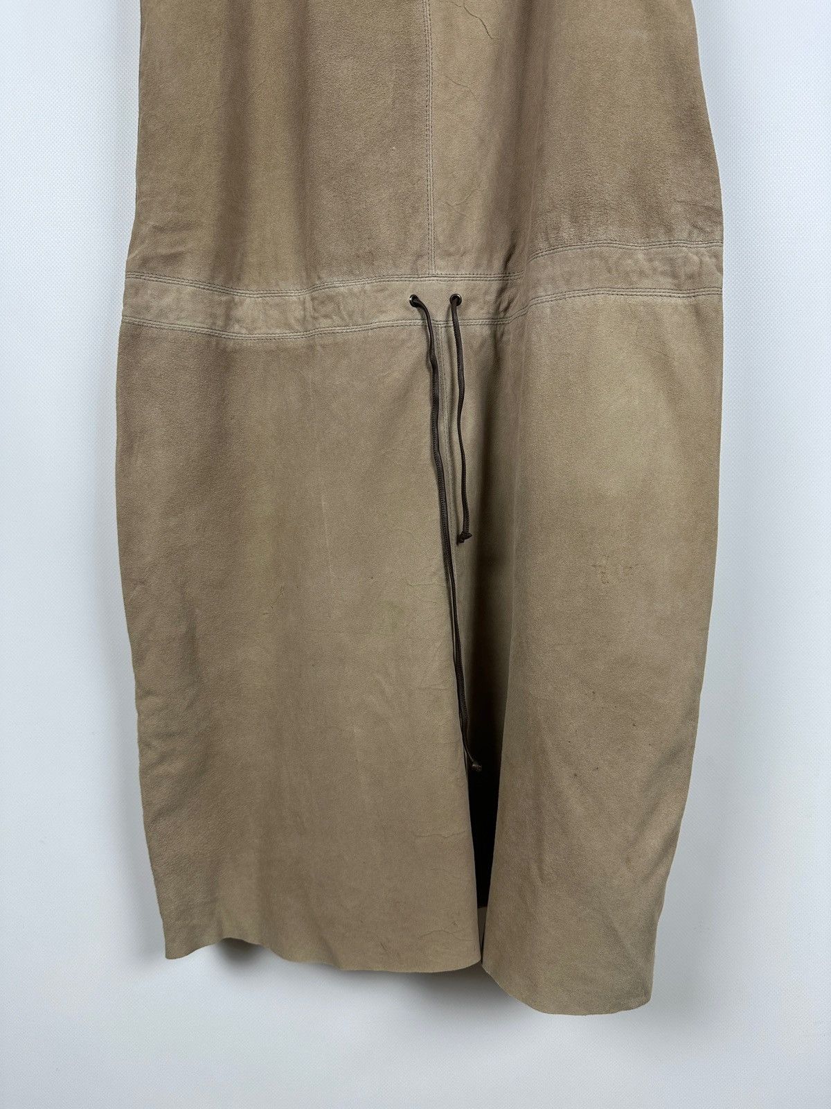 Brunello Cucinelli Vintage Brunello Cucinelli Suede Leather Strappy Midi Dress Size M / US 6-8 / IT 42-44 - 6 Thumbnail