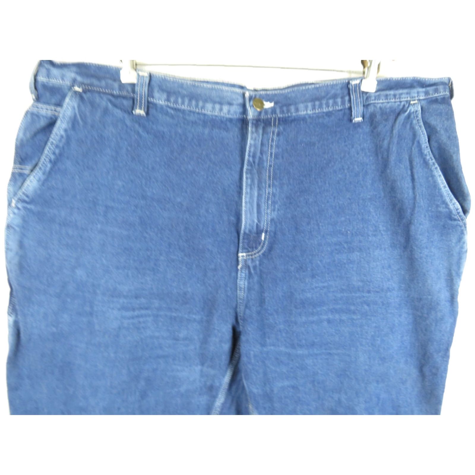 Carhartt VINTAGE Carhartt Jeans - 46x32 Dungaree Regular Denim Blue Mens Cargo Carpenter Work Pants Relaxed Fit Used Jeans Size US 30 / EU 46 - 4 Thumbnail