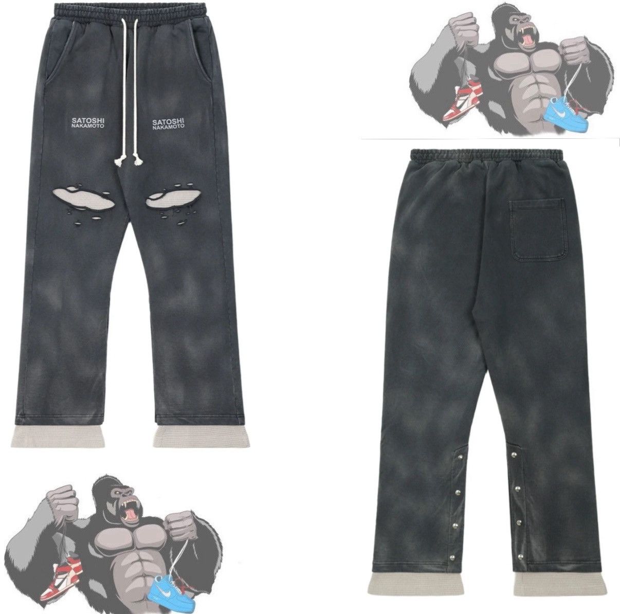 Satoshi Nakamoto Satoshi Nakamoto Holy Ghost Layered Sweatpants Size US 30 / EU 46 - 1 Thumbnail