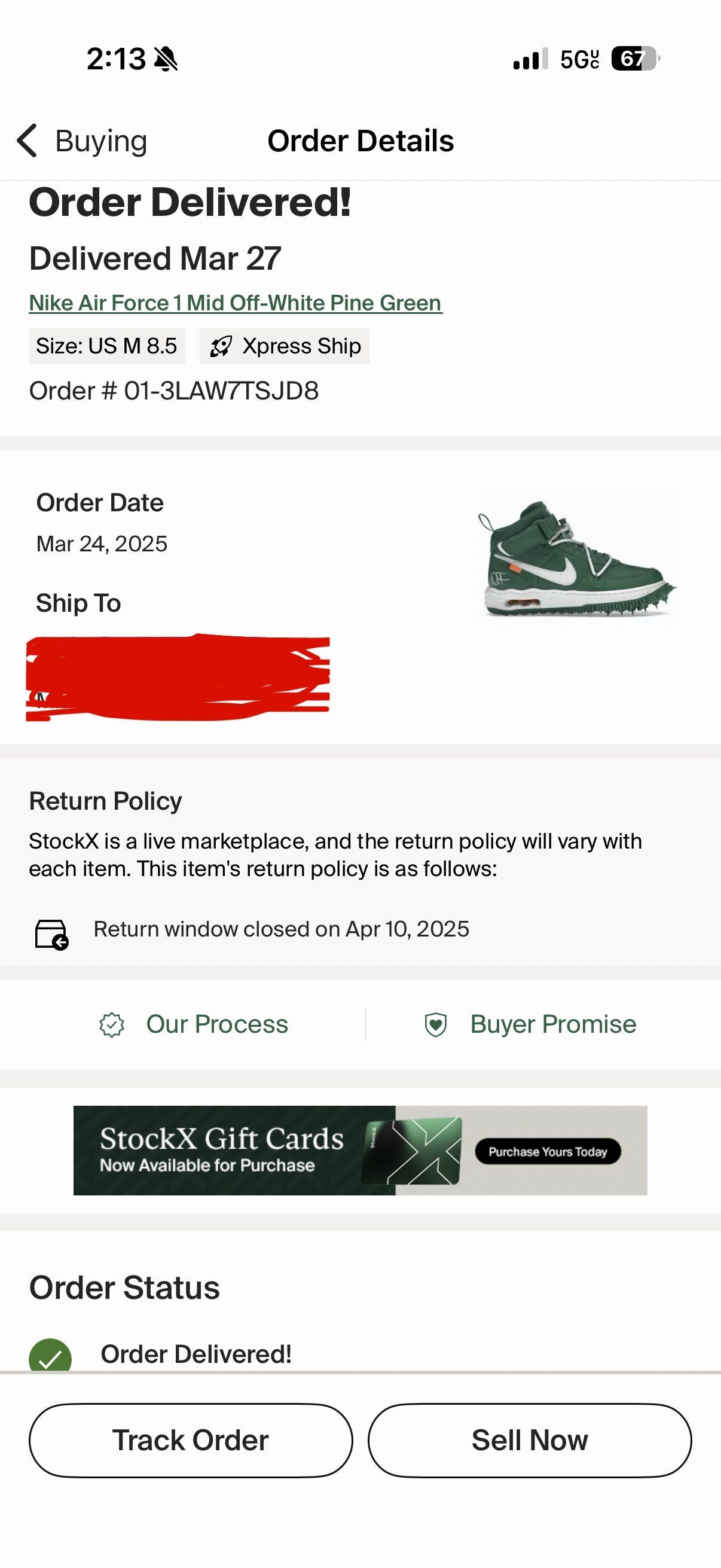 Nike × Off-White Off-White x Nike Air Force 1 Mid Pine Green Size US 8.5 / EU 41-42 - 11 Thumbnail