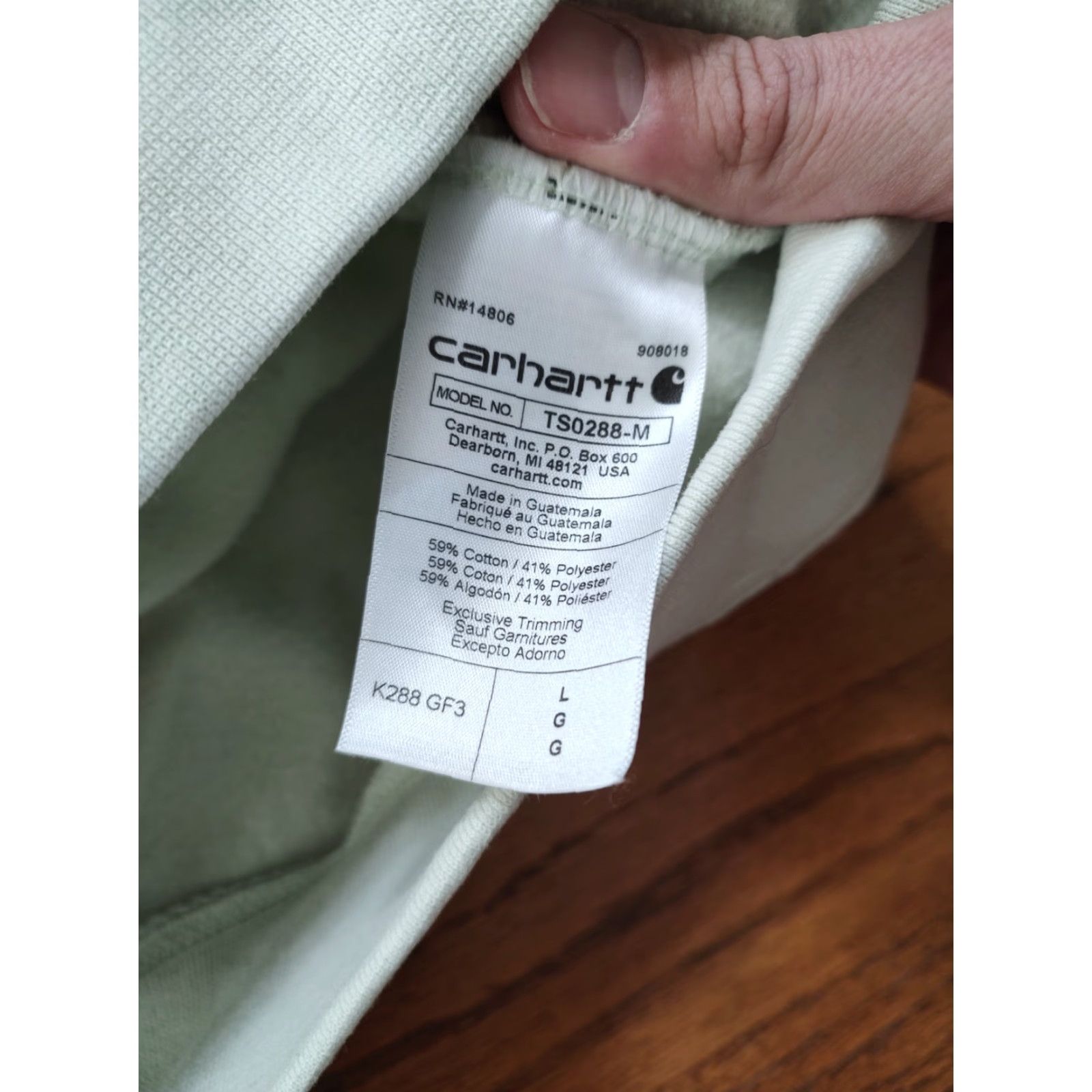 Carhartt VINTAGE Carhartt Hoodie Mens Large Light Green Tie Dye Acid Wash Loose Pullover 90s College Outdoor Men Size US L / EU 52-54 / 3 - 6 Thumbnail