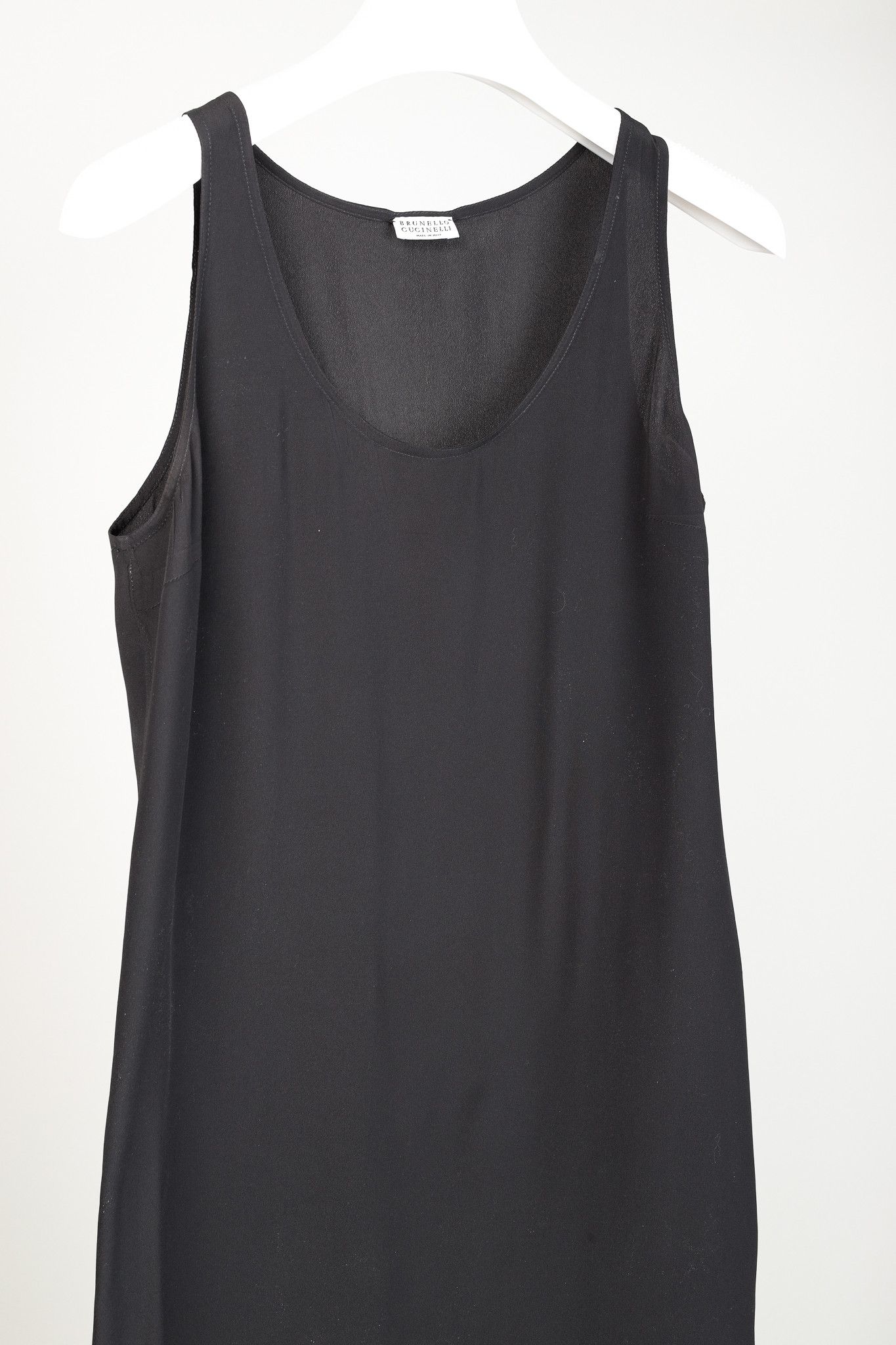 Brunello Cucinelli Brunello Cucinelli Dark Grey Silk-Blend Slip Dress Size L / US 10 / IT 46 - 3 Thumbnail