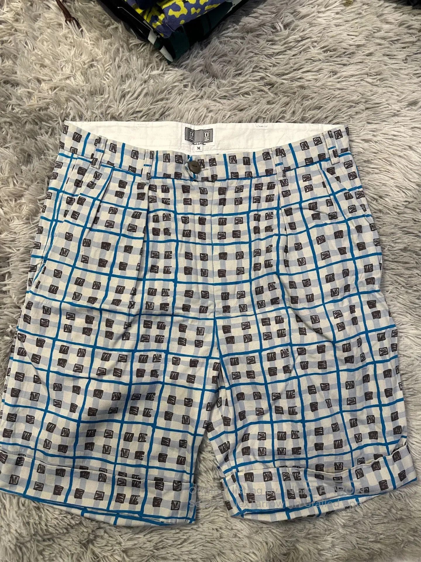 Cav Empt C.E/CAVEMPT Blue White Plaid Shorts. Size US 30 / EU 46 - 1 Thumbnail