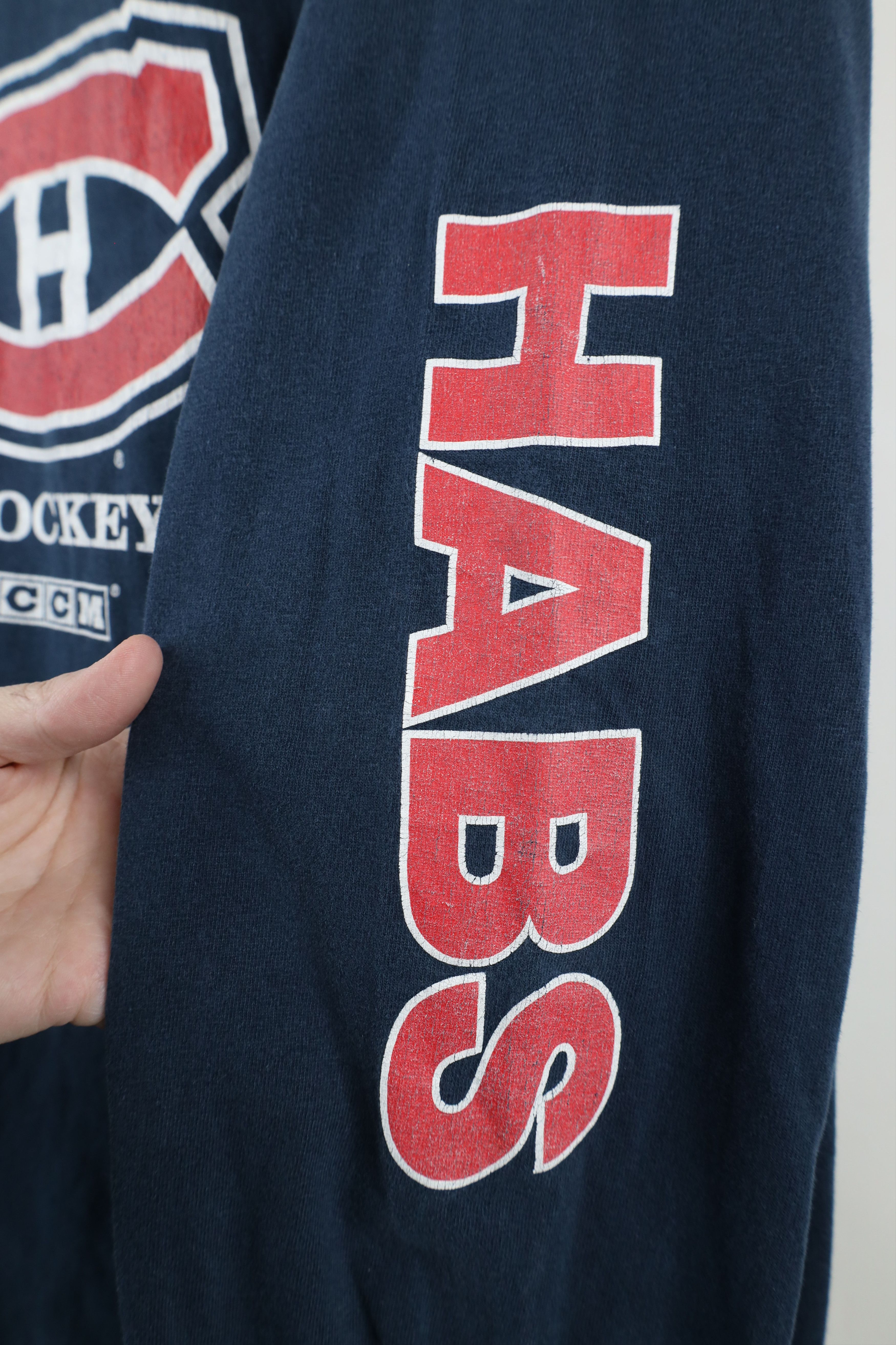 Vintage Vintage 90s CCM Canadiens Hockey Long Sleeve T-Shirt Size US XL / EU 56 / 4 - 5 Thumbnail
