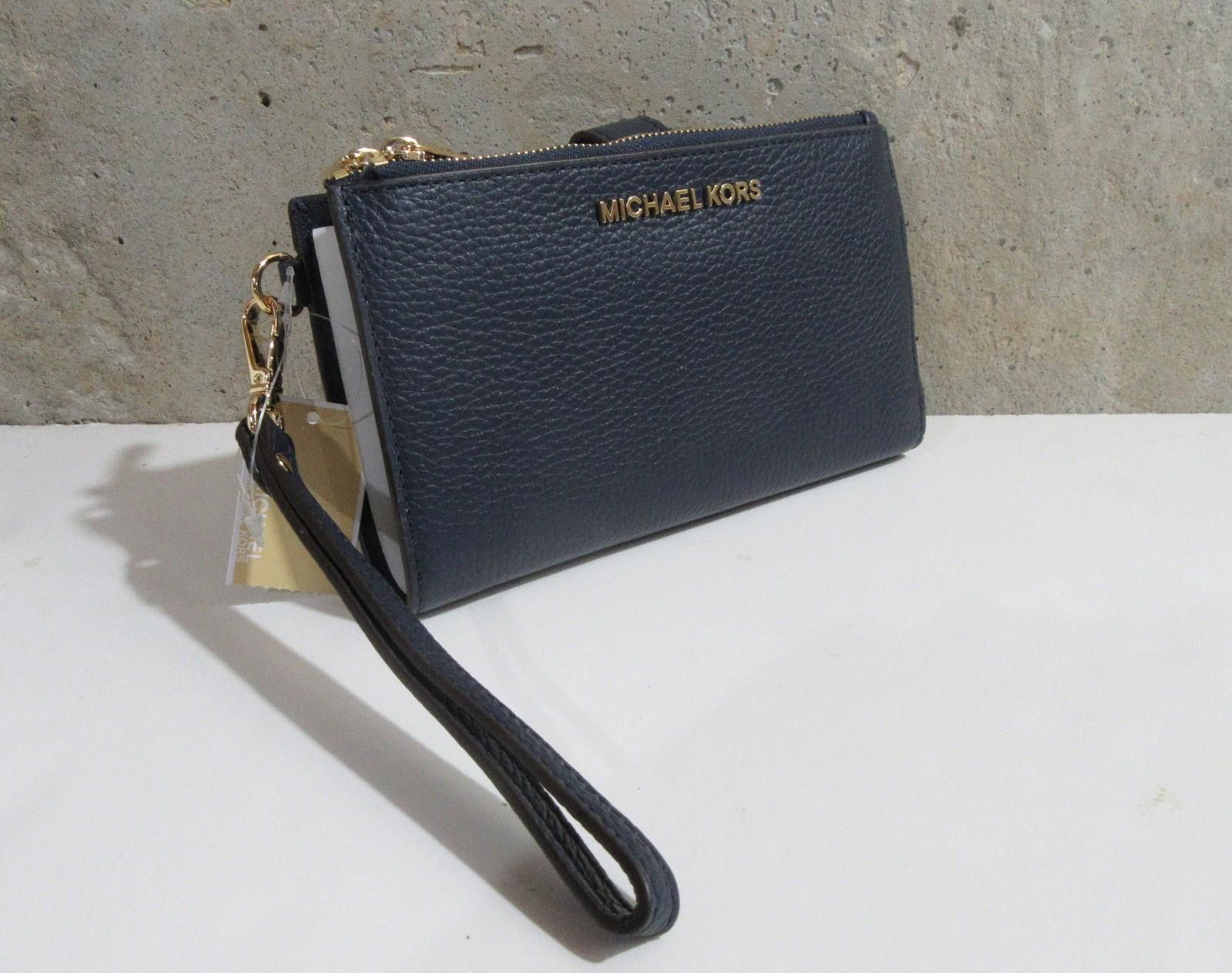 Michael Kors Michael Kors Jet Set Travel Double Zip Leather Wallet Navy Size ONE SIZE - 6 Thumbnail