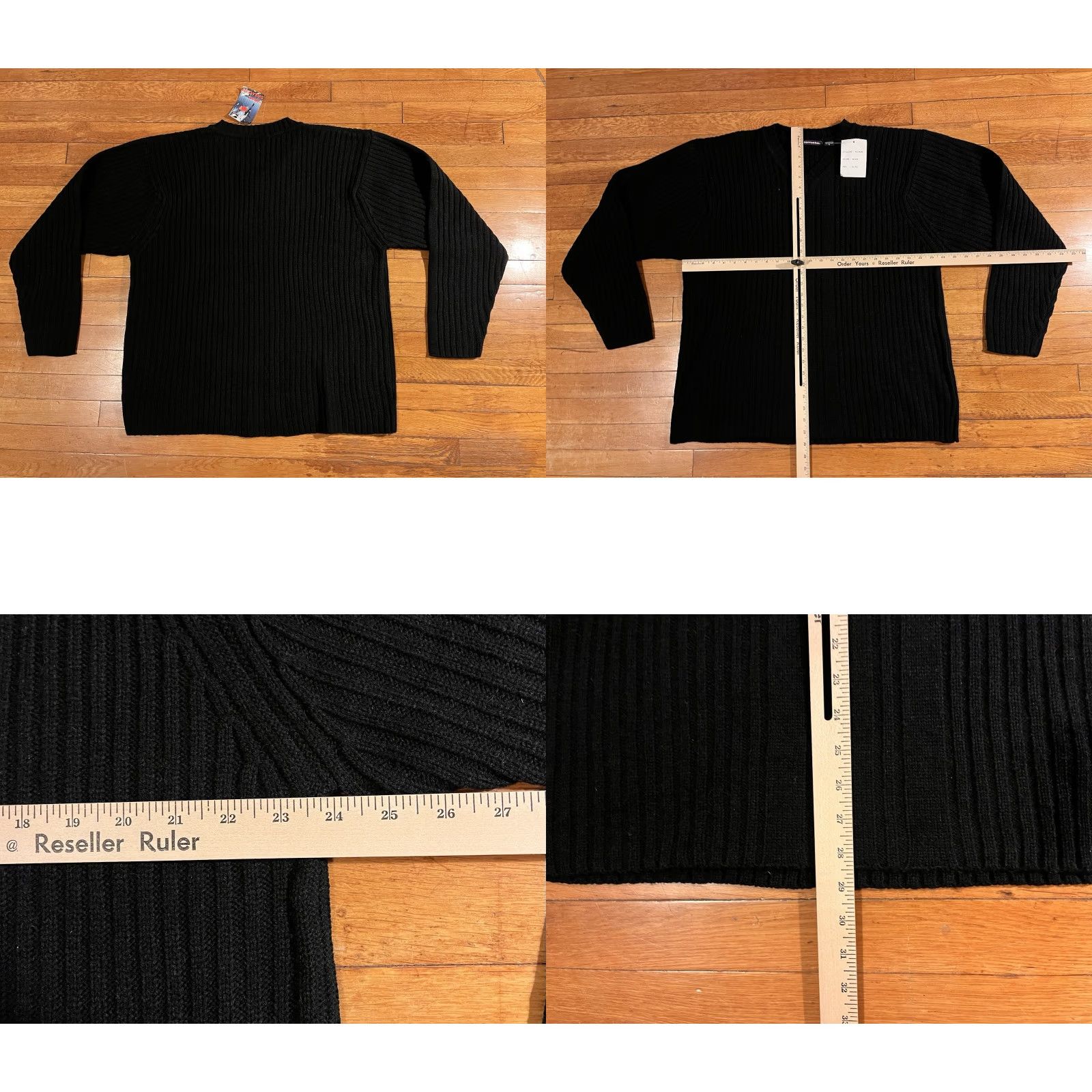Vintage VINTAGE Ferruche Ribbed V-Neck Sweater Men’s XL Black 90s Y2K Size US XL / EU 56 / 4 - 8 Thumbnail
