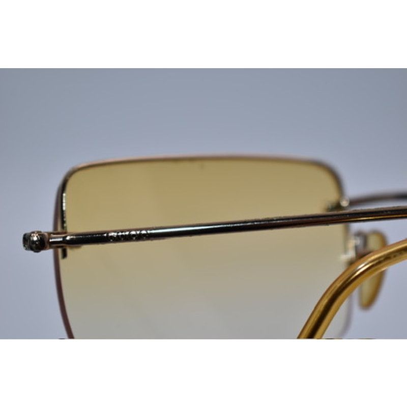 Gucci Vintage Gucci GG1653/S Gold Rimless Yellow Tint Sunglasses Size ONE SIZE - 9 Thumbnail