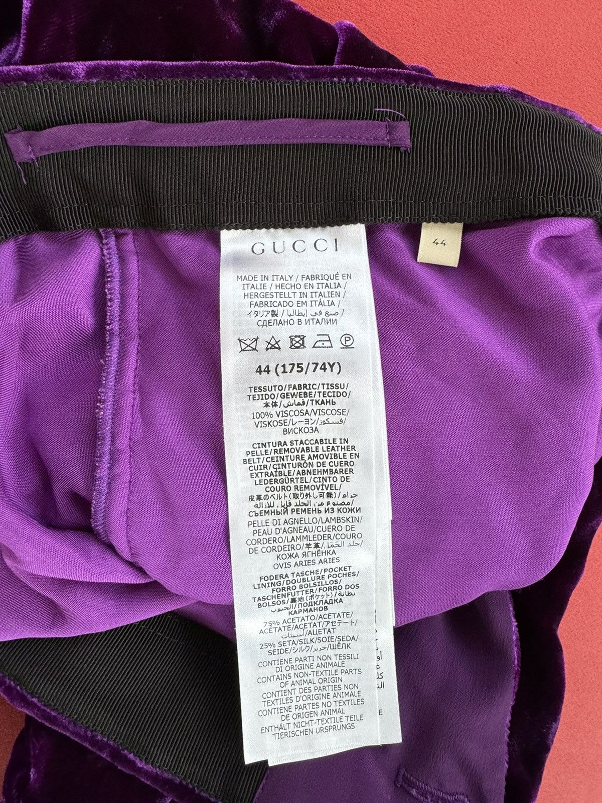 Gucci New Gucci violet velvet flared pants, size L Size 30" / US 8 / IT 44 - 14 Thumbnail