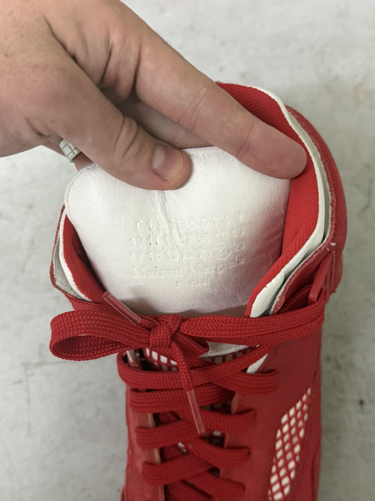 Maison Margiela Maison Margirla DDSTCK Hightop Red Size US 9 / EU 42 - 6 Thumbnail
