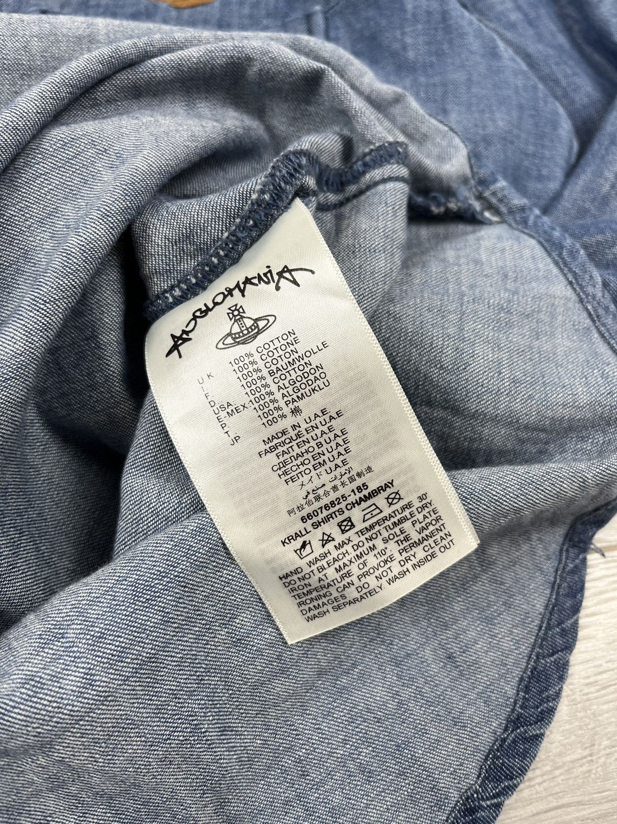 Vivienne Westwood Vivienne Westwood Anglomania Blue Denim Logo Shirt Size US L / EU 52-54 / 3 - 10 Thumbnail