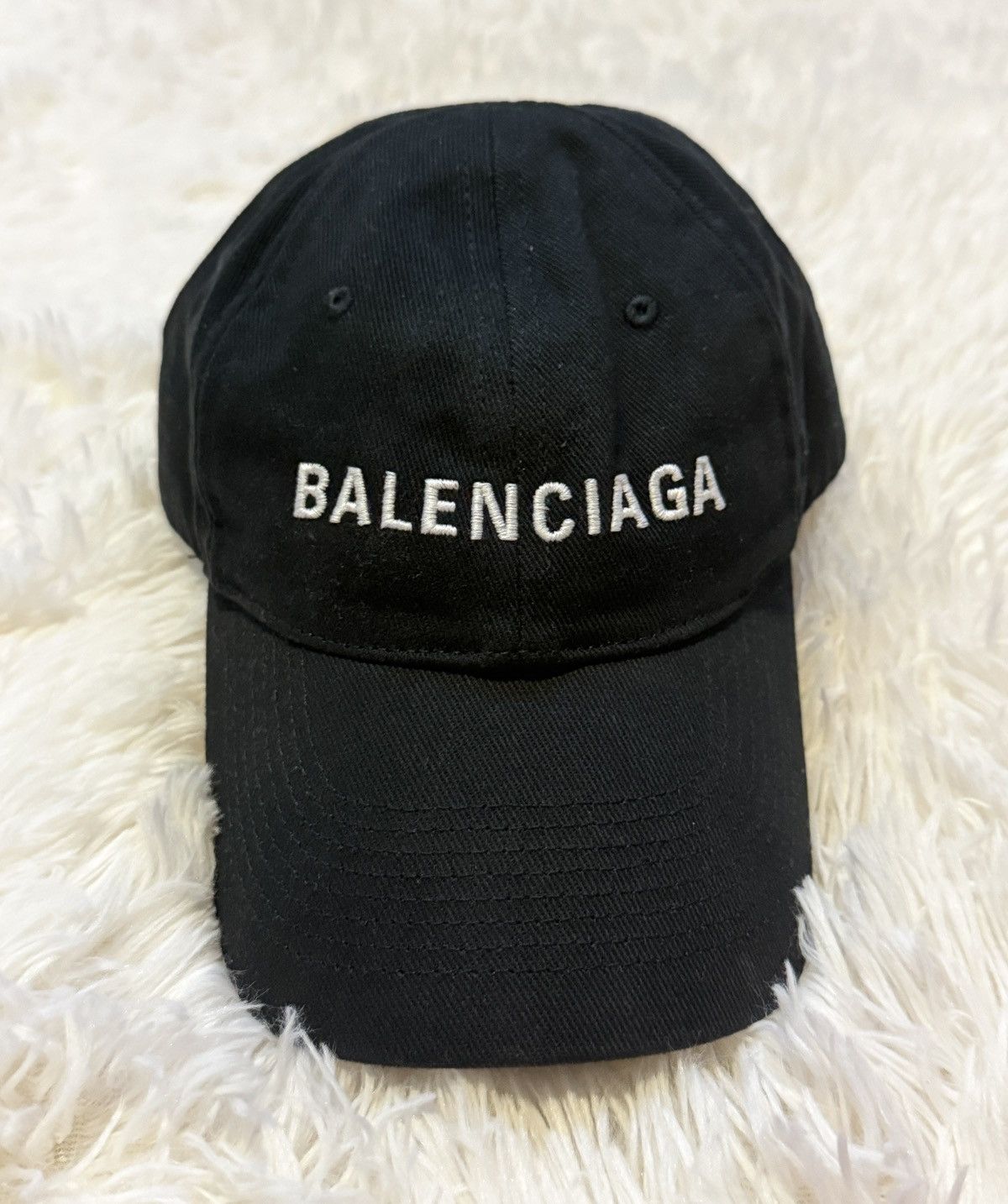 Balenciaga Black Balenciaga Logo Embroidered Hat Size ONE SIZE - 2 Thumbnail