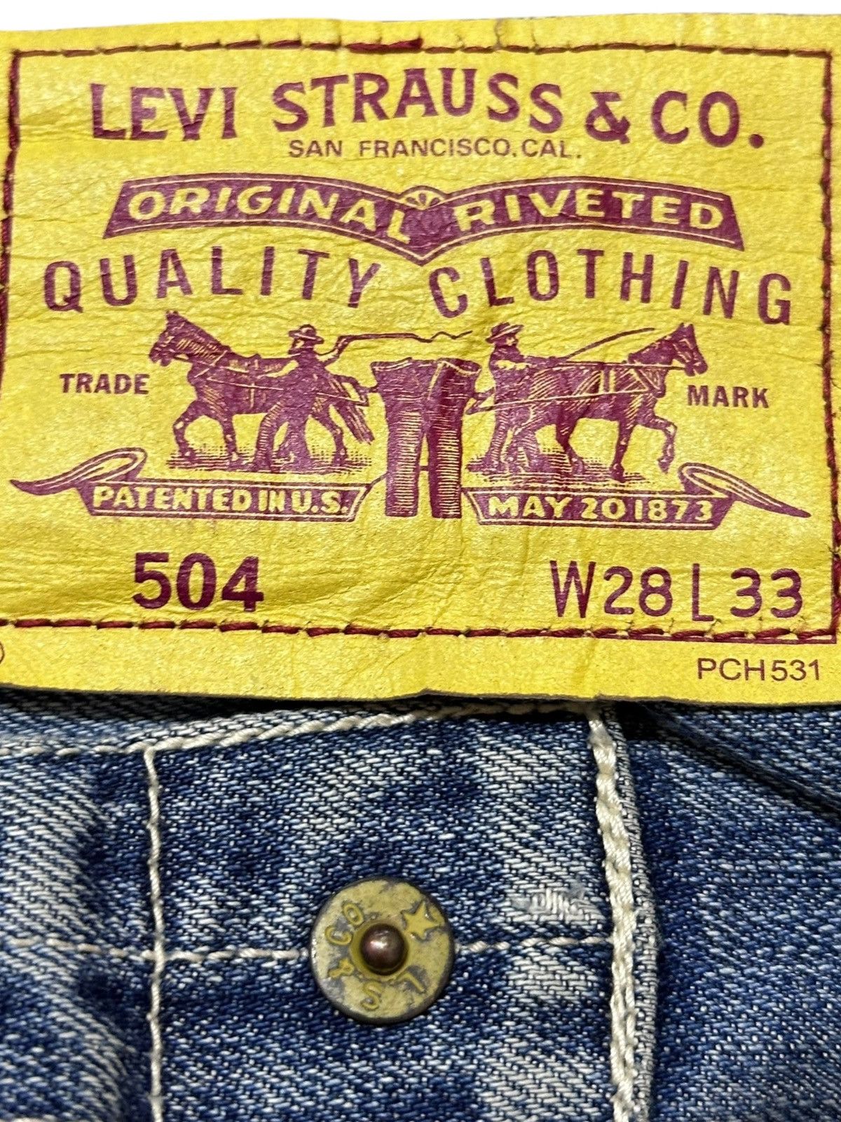 Levi's Vintage Clothing Vintage Levi’s 504 Carpenter Buckle Belt Denim Size US 30 / EU 46 - 9 Thumbnail