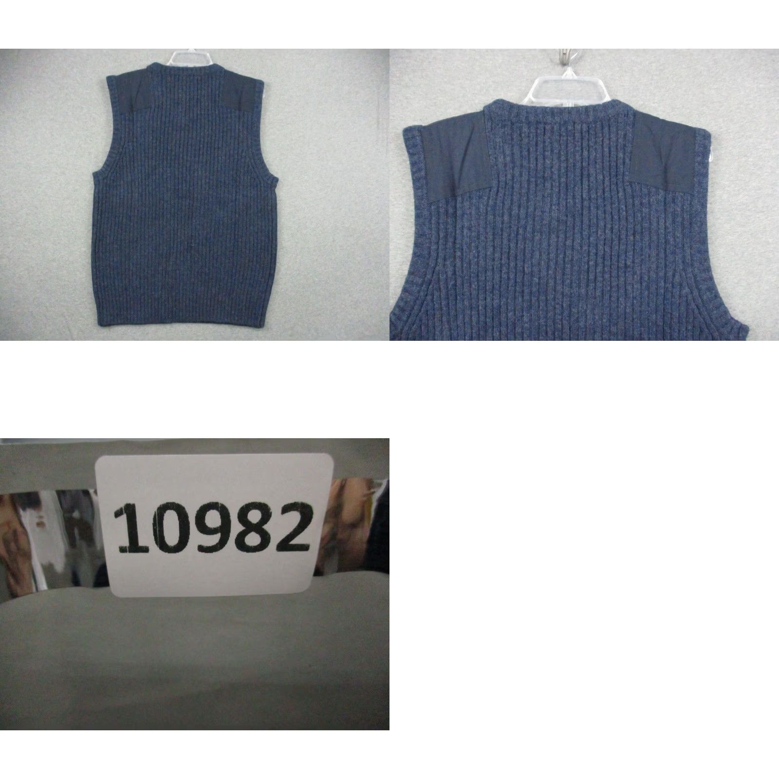Vintage LL Bean Sweater Vest Mens Large Navy Lambswool Cable Knit Pullover Size US L / EU 52-54 / 3 - 8 Thumbnail
