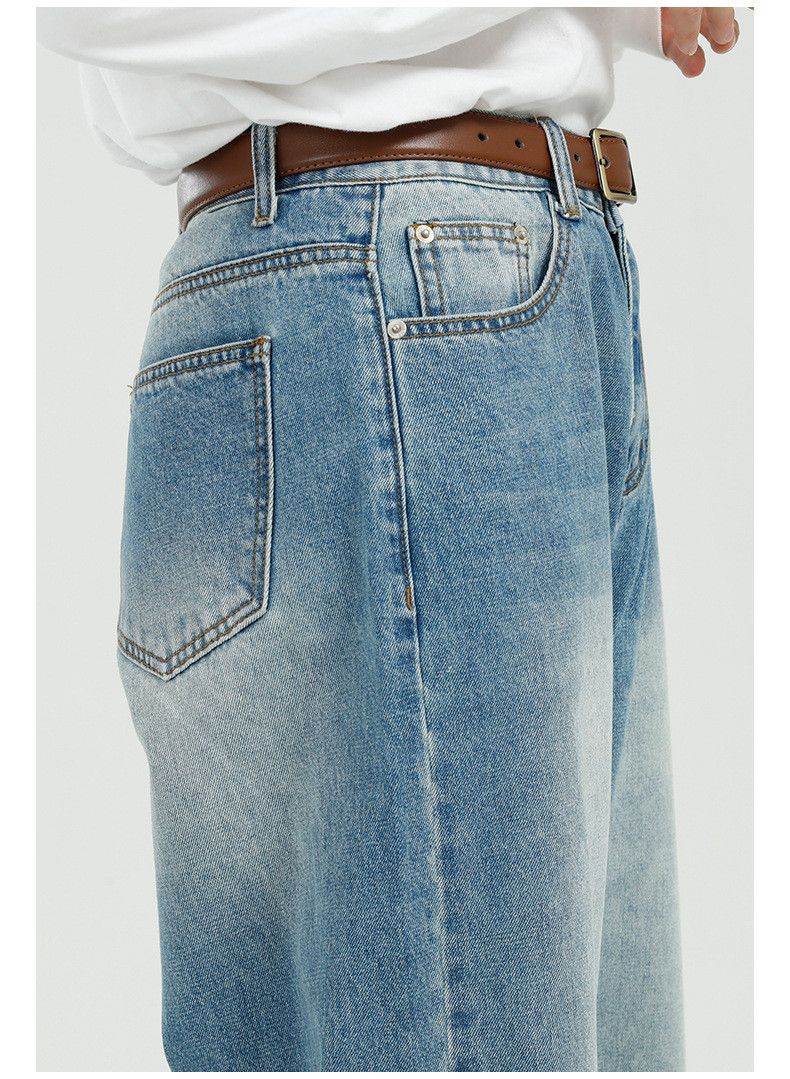 Japanese Brand × Jean Japanese washed retro loose versatile blue straight jeans Size US 34 / EU 50 - 5 Thumbnail