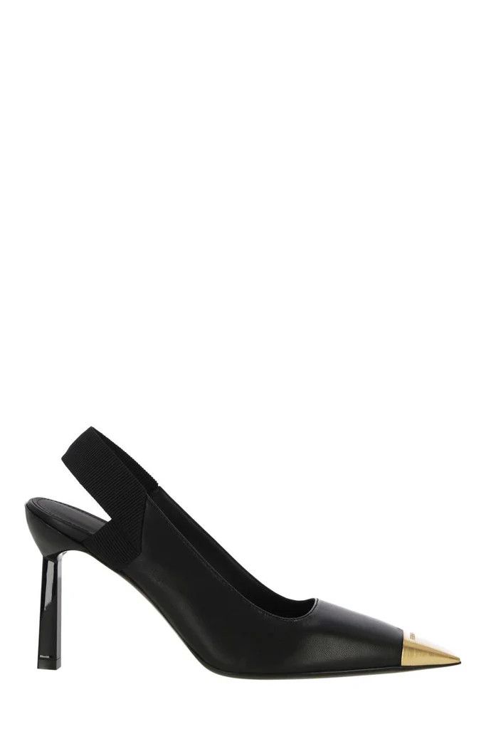 o1s1rm0924 Alhena Metallic-Toe Slingback Pumps in Black