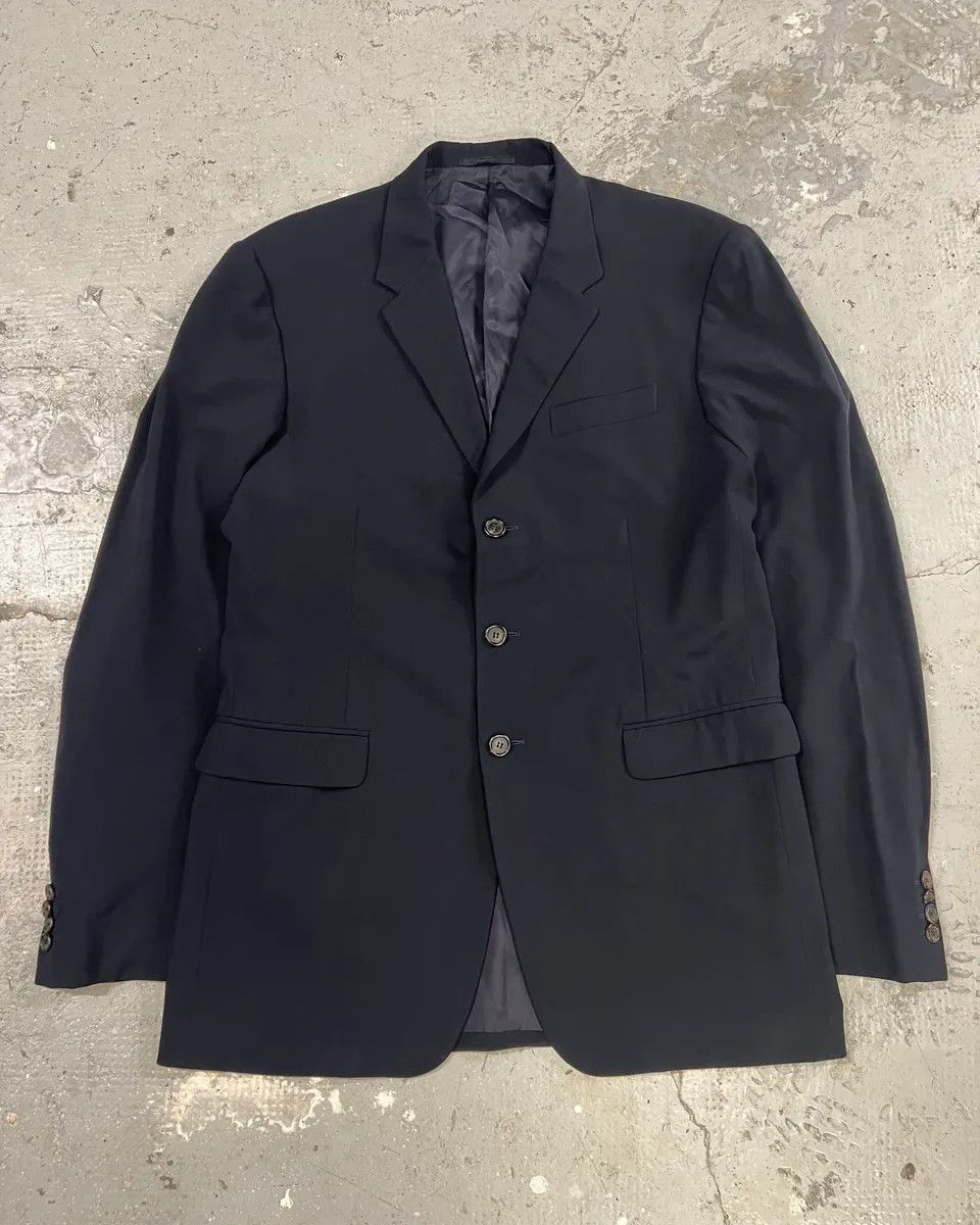 Prada × Vintage 2000s Prada Wool Navy Blazer Size US M / EU 48-50 / 2 - 1 Thumbnail