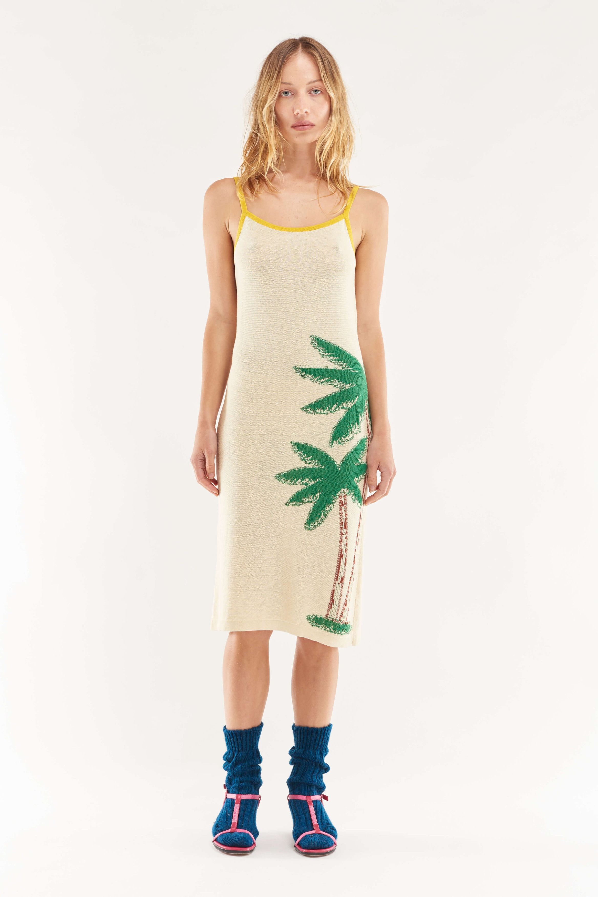 The Elder Statesman $795 The Elder Statesman Palm Cami Midi Dress Size XS / US 0-2 / IT 36-38 - 2 Thumbnail