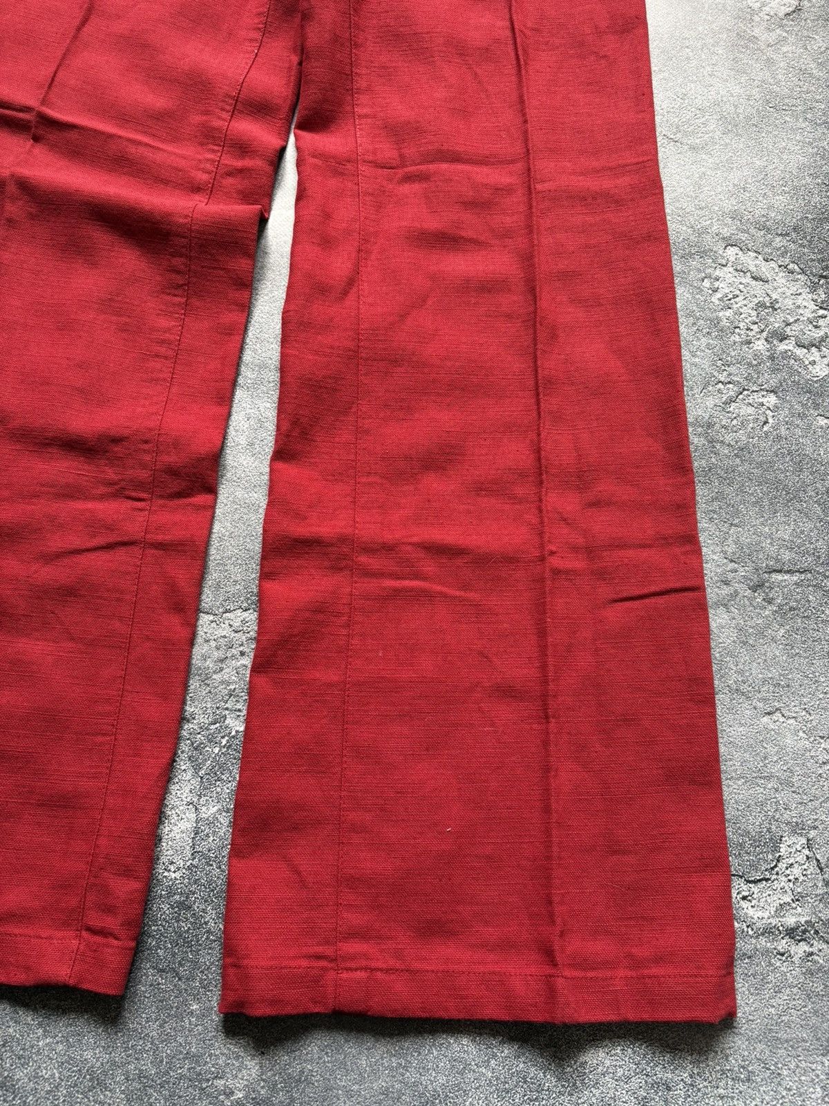 Miss Sixty Vintage 00s Miss Sixty Y2K Cotton Linen Red Wide Leg Pants Size 25" / US 0 / IT 36 - 5 Thumbnail