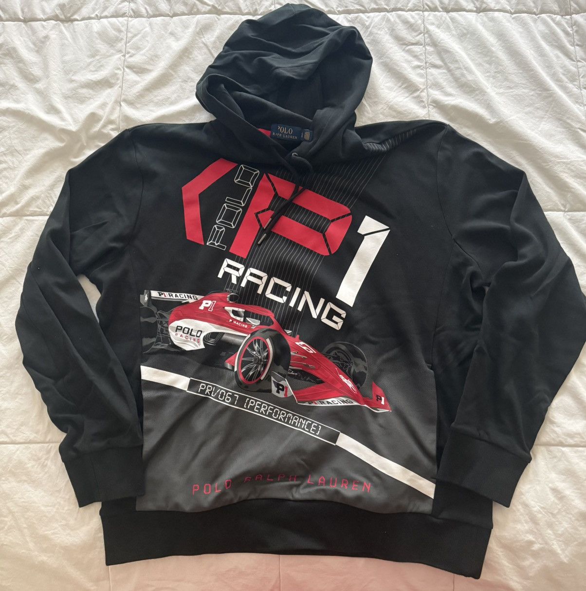 Polo Ralph Lauren POLO RALPH LAUREN - P1 Racing Interlock Black/Red Hoodie Size US L / EU 52-54 / 3 - 1 Thumbnail
