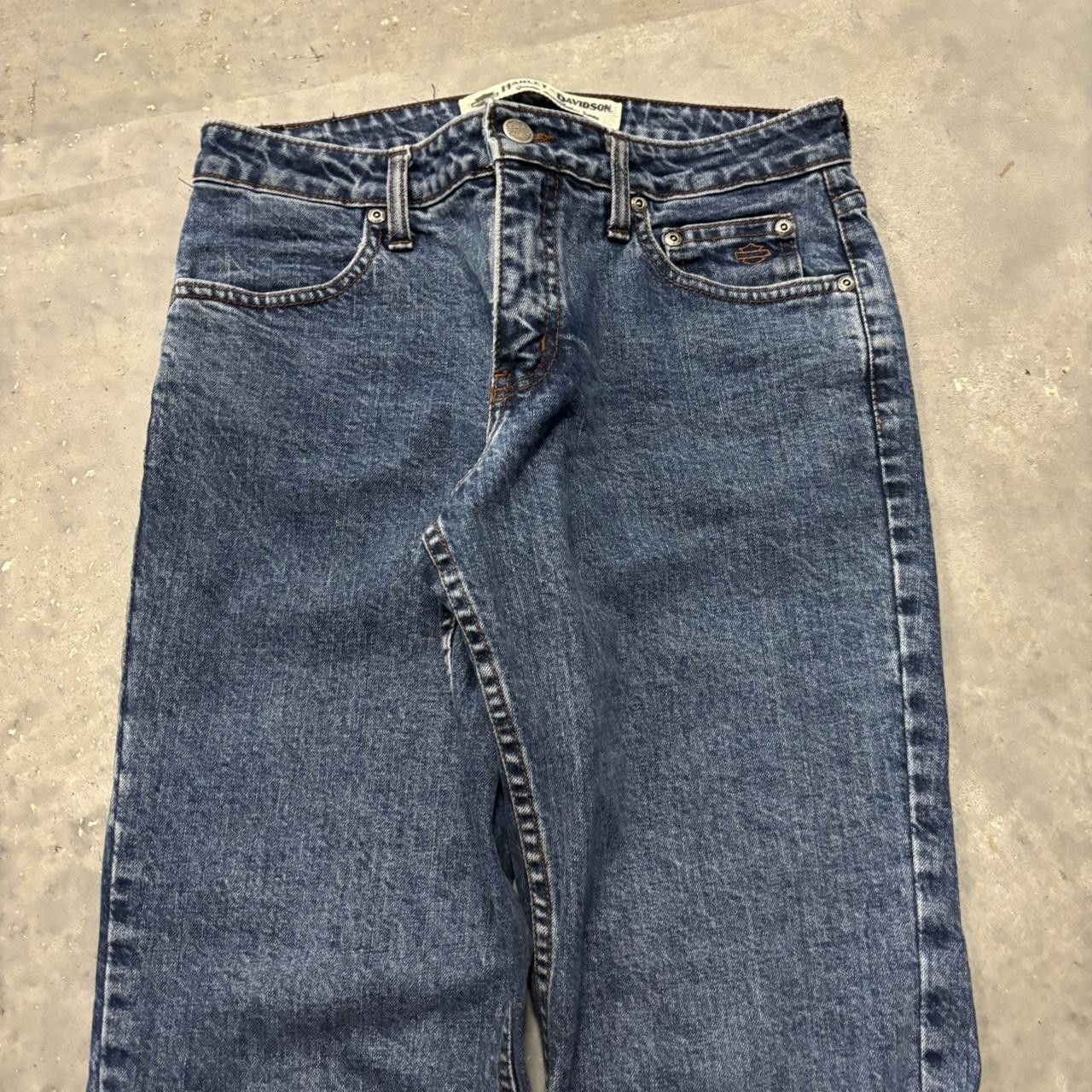 Harley Davidson × Vintage Crazy Vintage Y2K/2000s Medium Wash Harley Davidson Denim Jeans! Size US 28 / EU 44 - 5 Thumbnail